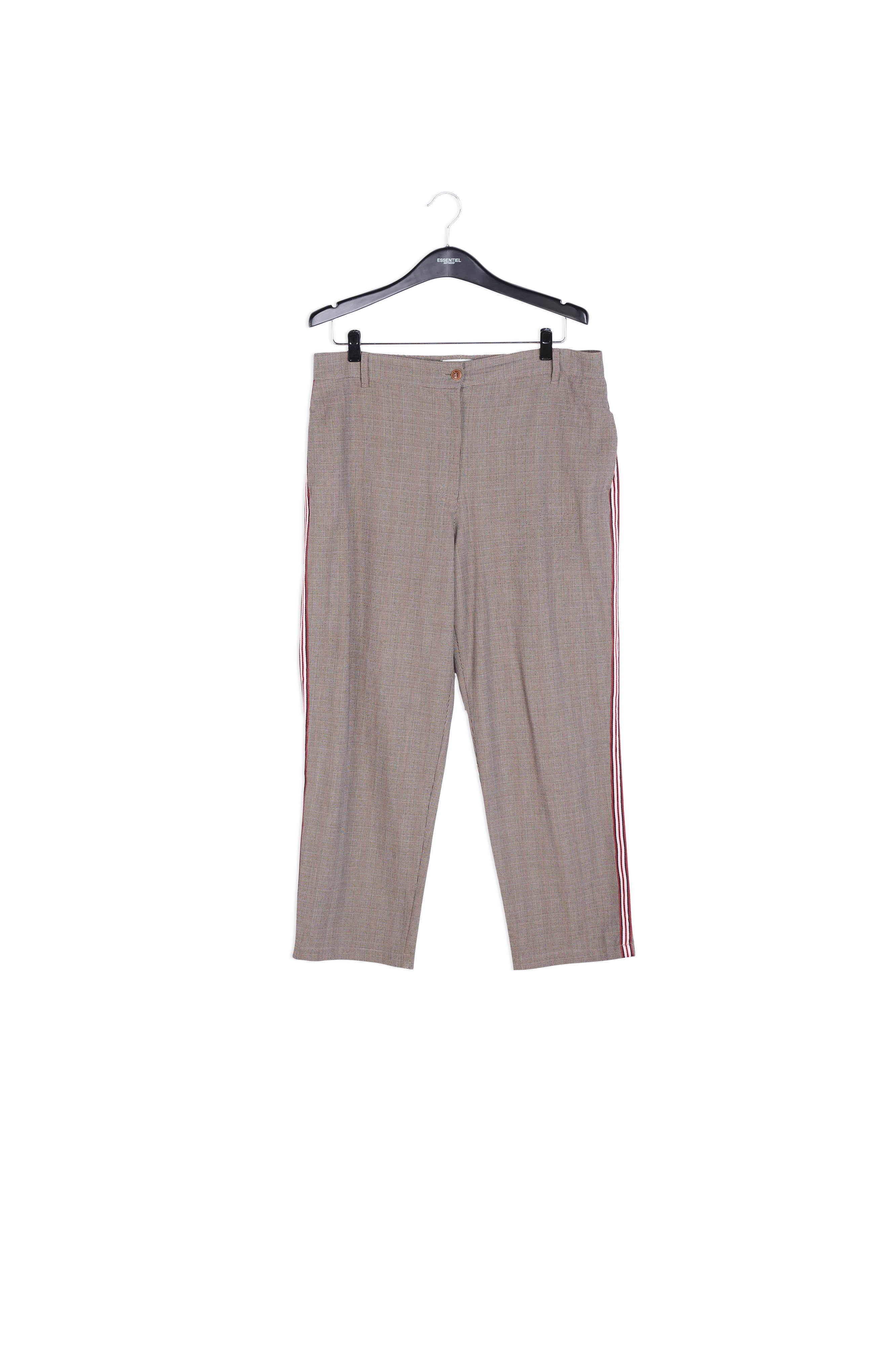 Pantalon gris clair à carreaux RE—SSENTIEL | Essentiel second hand