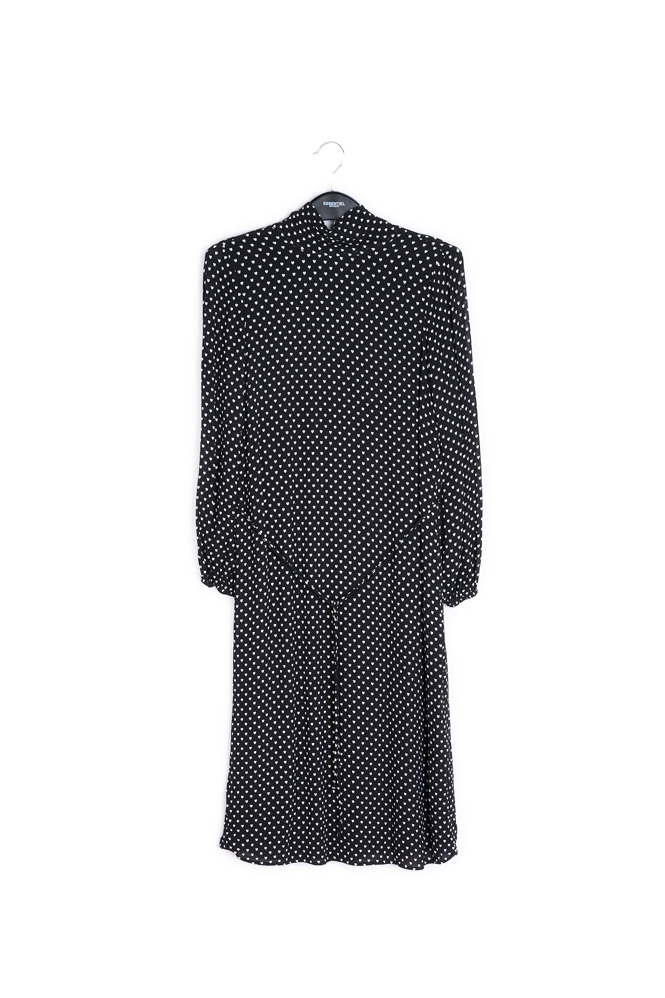 Black midi dress with hearts RE—SSENTIEL | Essentiel second hand