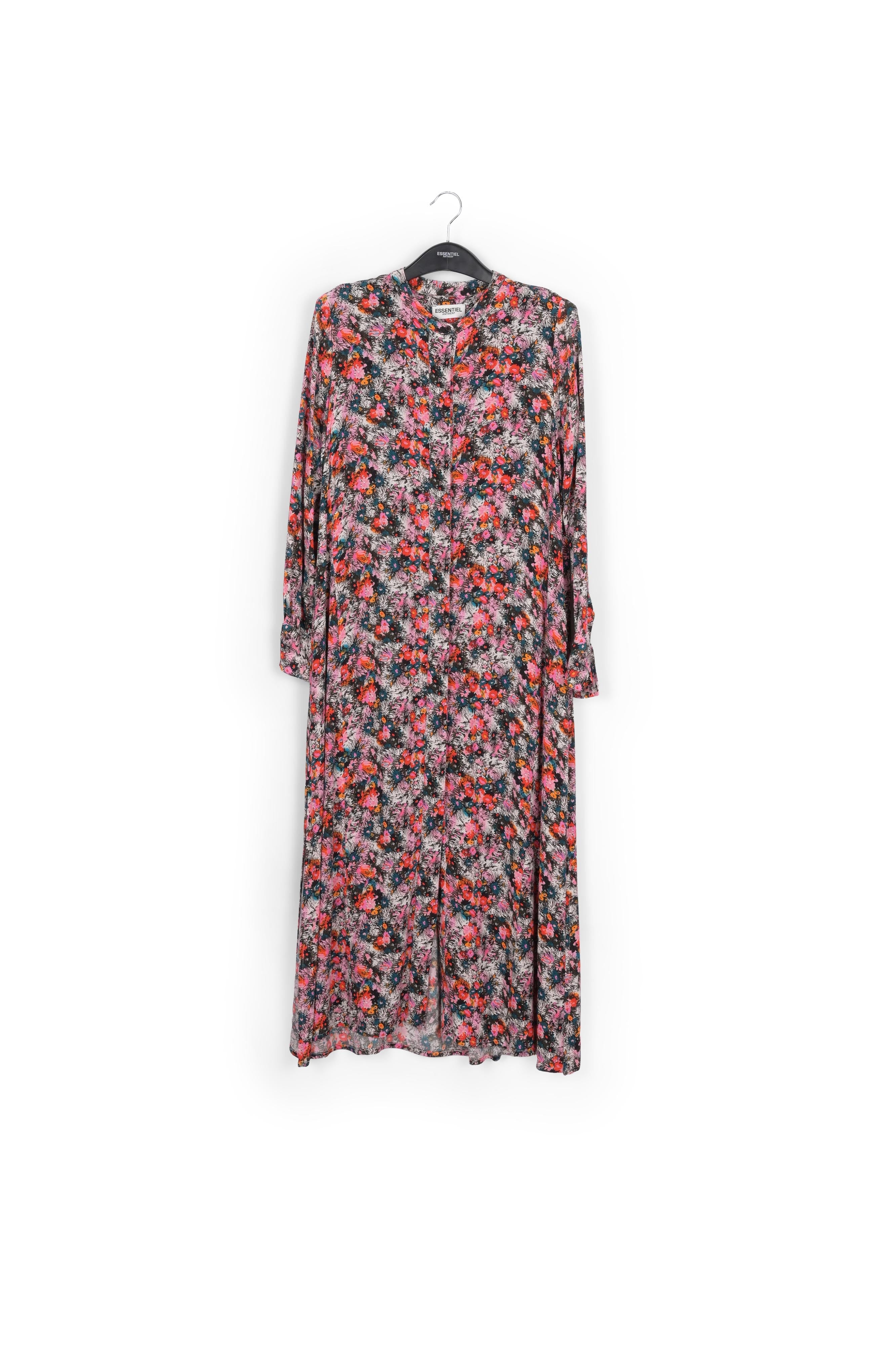 Pink floral print a-line shirt dress RE—SSENTIEL | Essentiel second hand