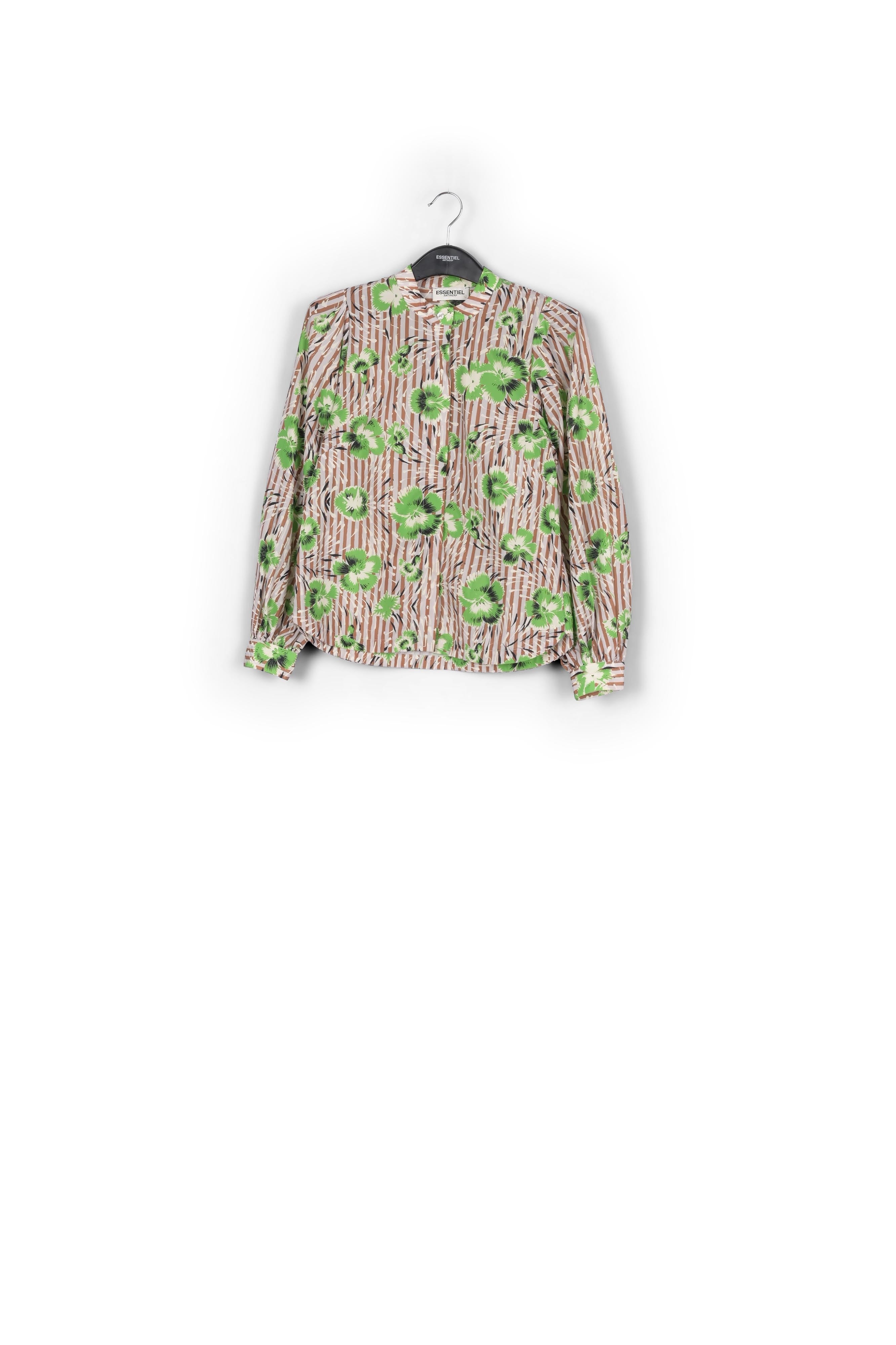 Groene top met pofmouwen RE—SSENTIEL | Essentiel second hand