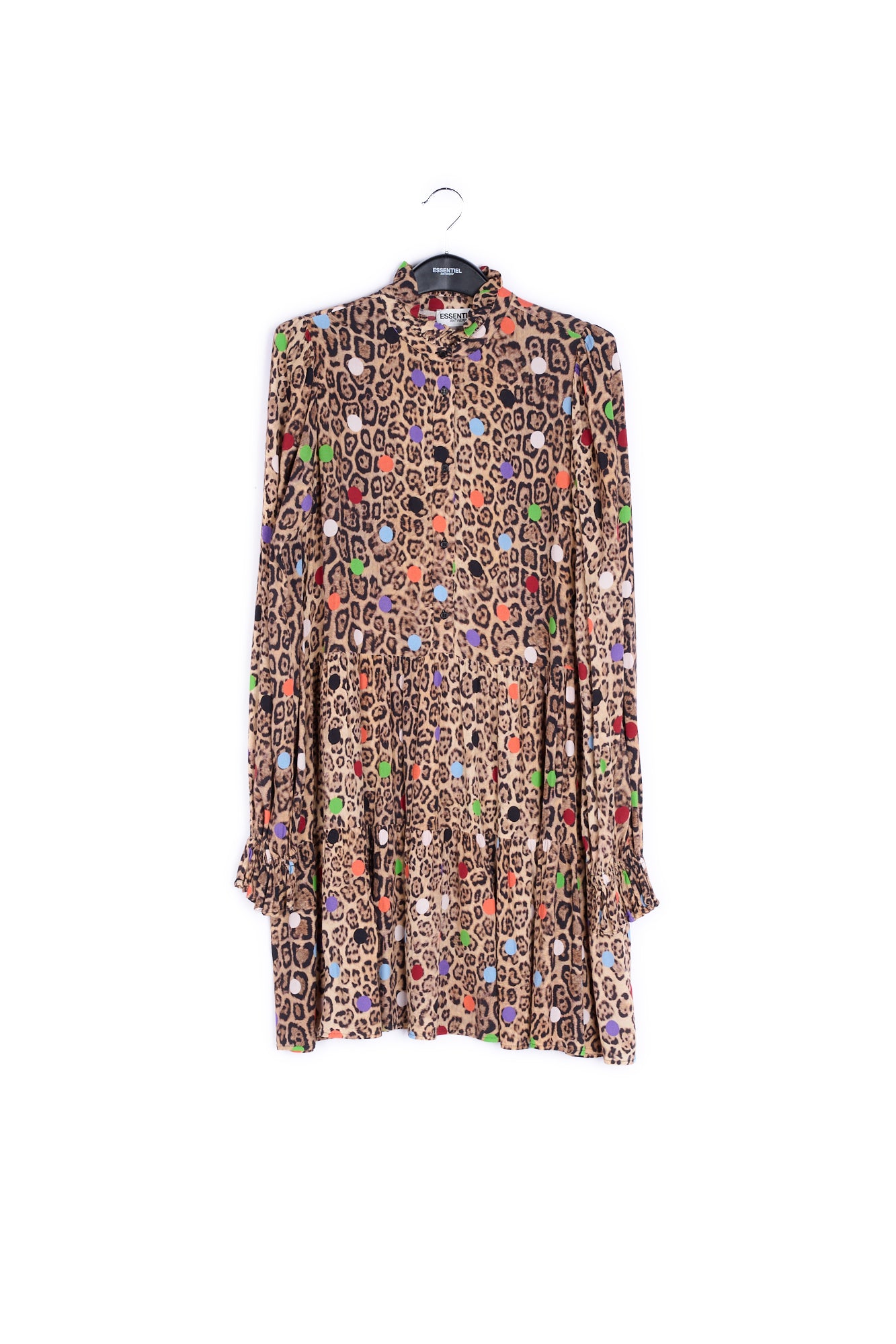 Leopard print and dots A-line mini dress RE—SSENTIEL | Essentiel second hand