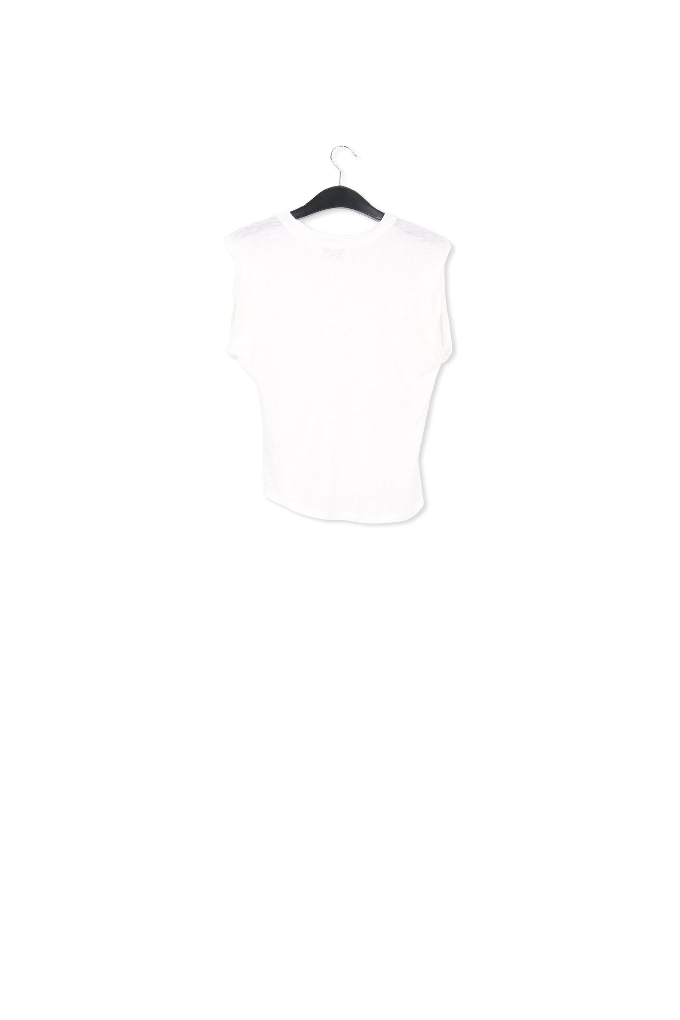 Off-white linen sleeveless T-shirt RE—SSENTIEL | Essentiel second hand