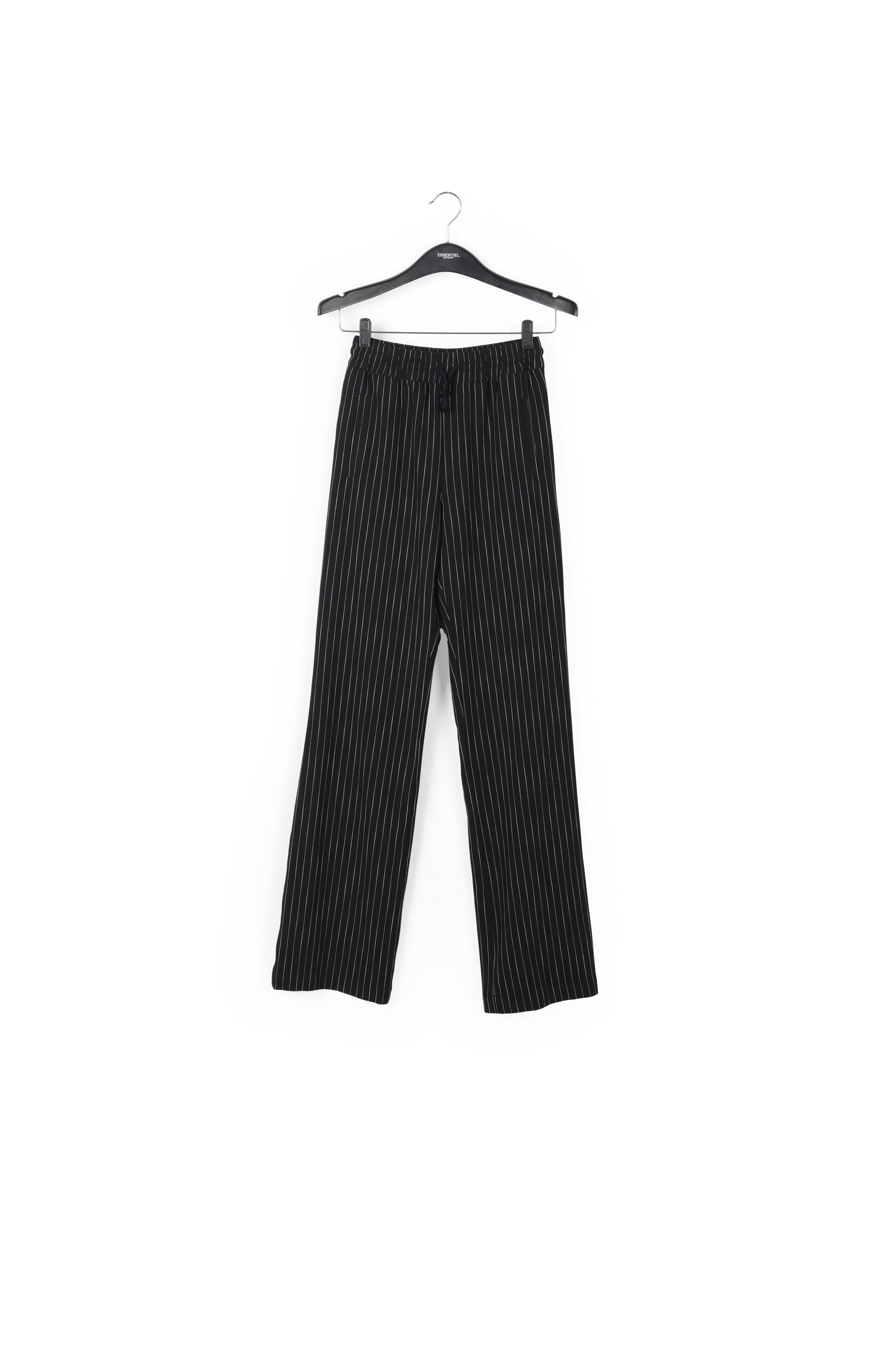 Black pinstripe wide-leg pants RE—SSENTIEL | Essentiel second hand