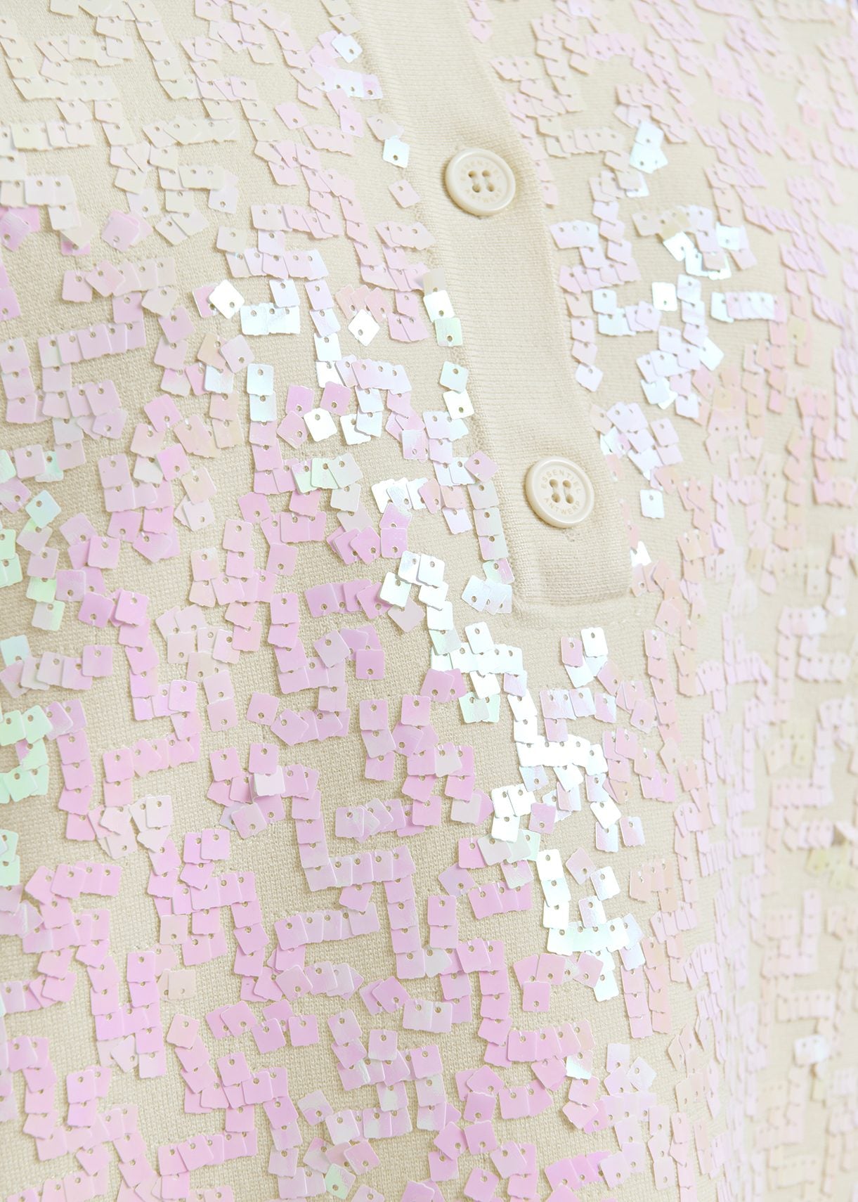 Polo écru orné de paillettes RE—SSENTIEL | Essentiel second hand