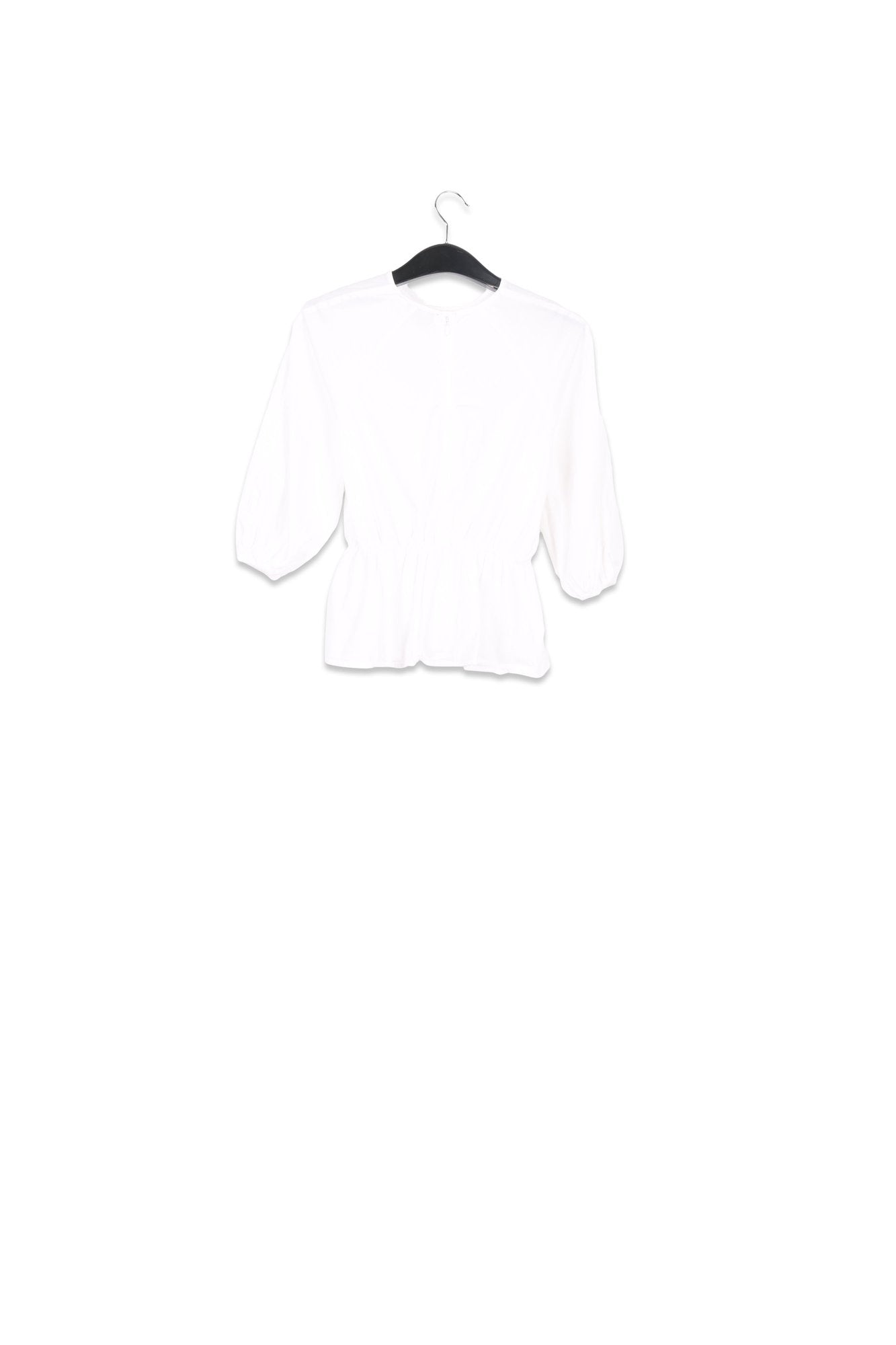 Witte peplumtop van popeline met bloemen RE—SSENTIEL | Essentiel second hand