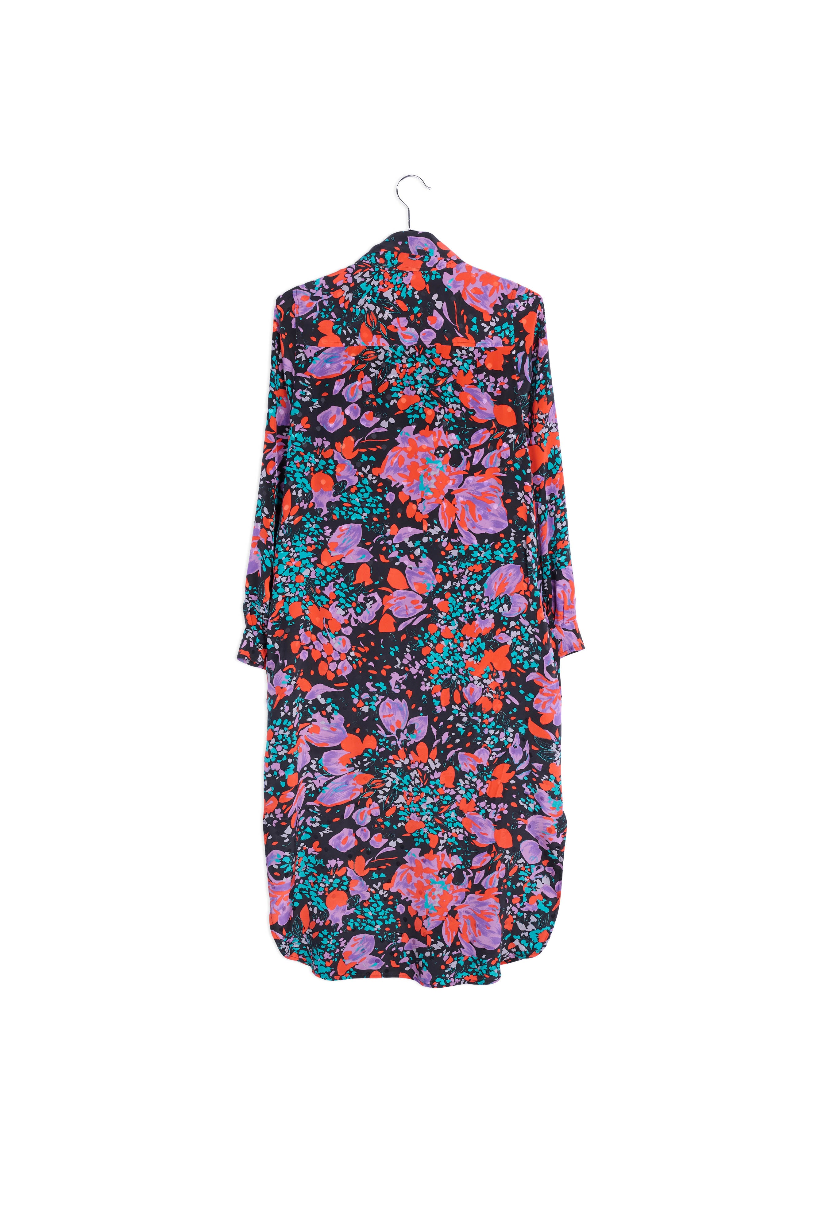 Black silk jacquard shirt dress RE—SSENTIEL | Essentiel second hand