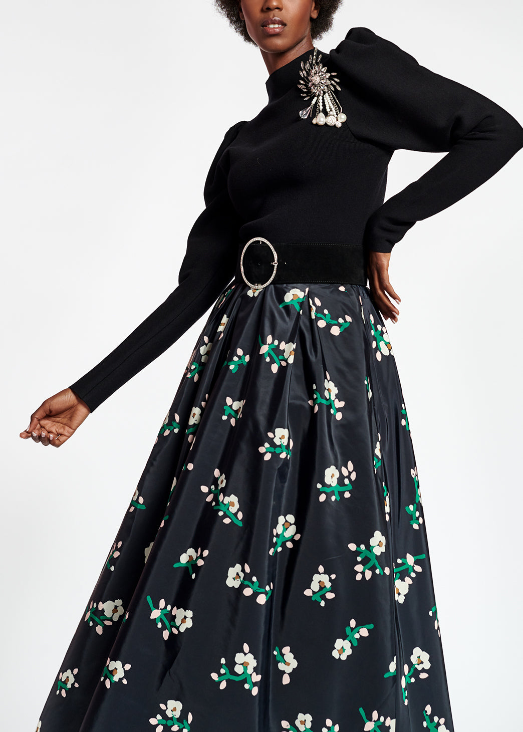 Jupe maxi noire en taffetas RE—SSENTIEL | Essentiel second hand