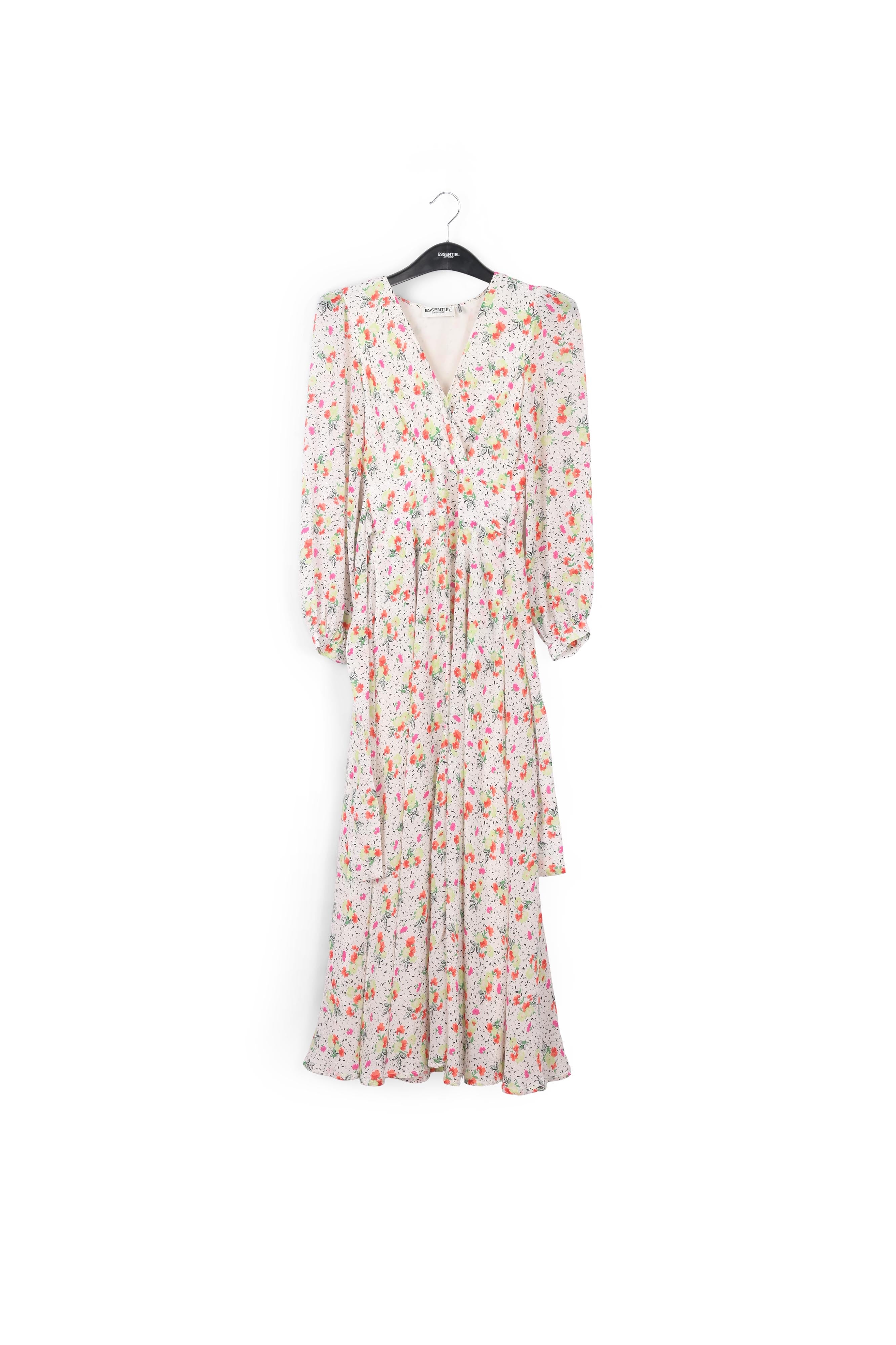 Robe maxi portefeuille blanc cassé à fleurs RE—SSENTIEL | Essentiel second hand