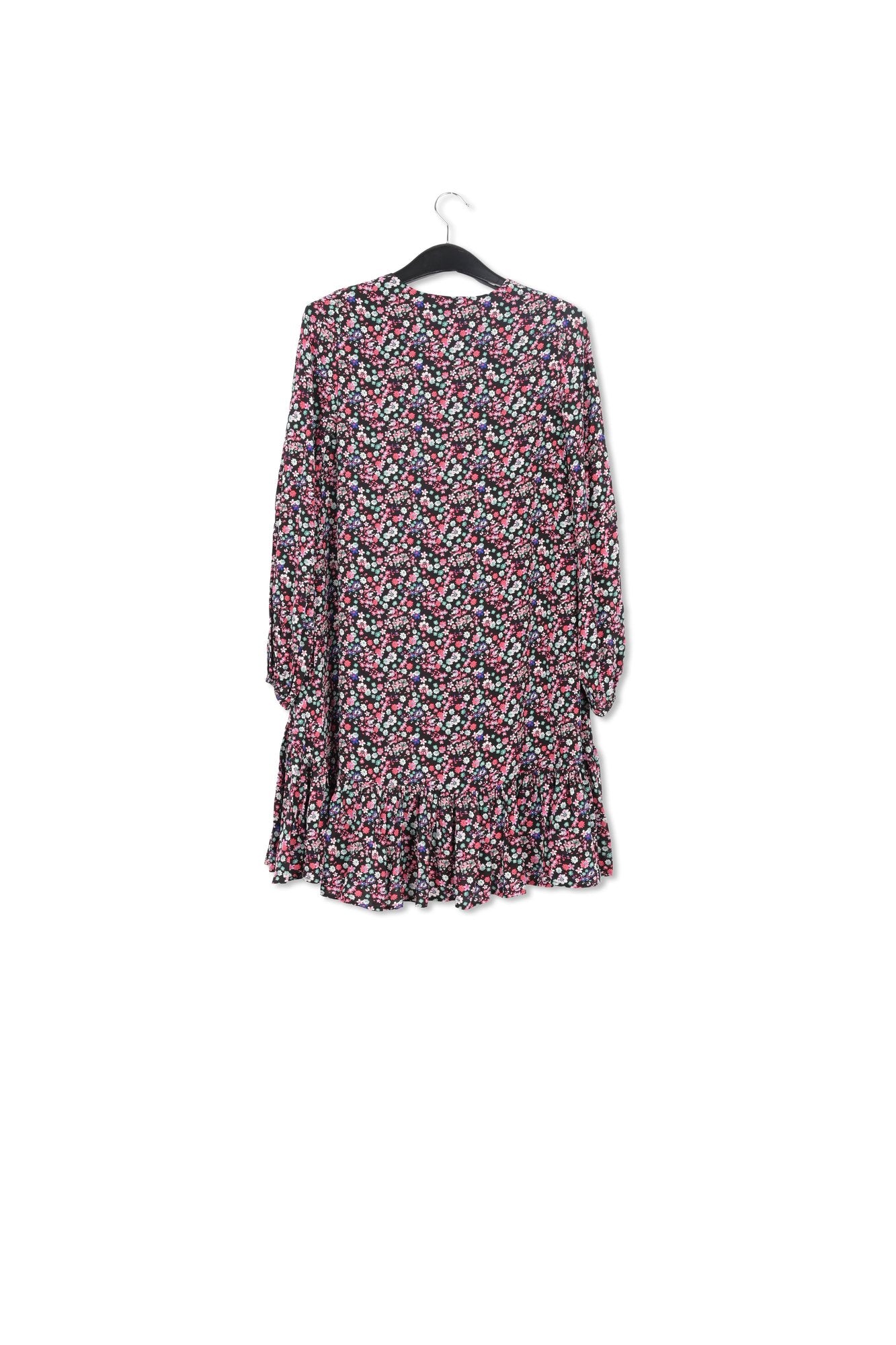 Black floral-print mini dress RE—SSENTIEL | Essentiel second hand