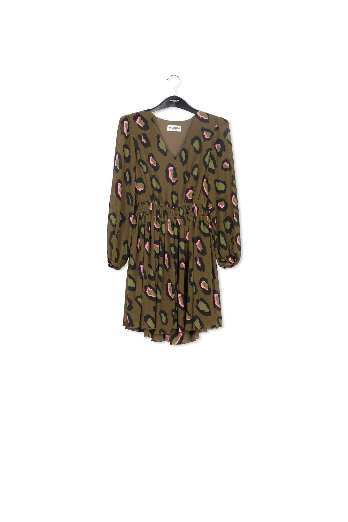 Mini-robe kaki à imprimé léopard RE—SSENTIEL | Essentiel second hand