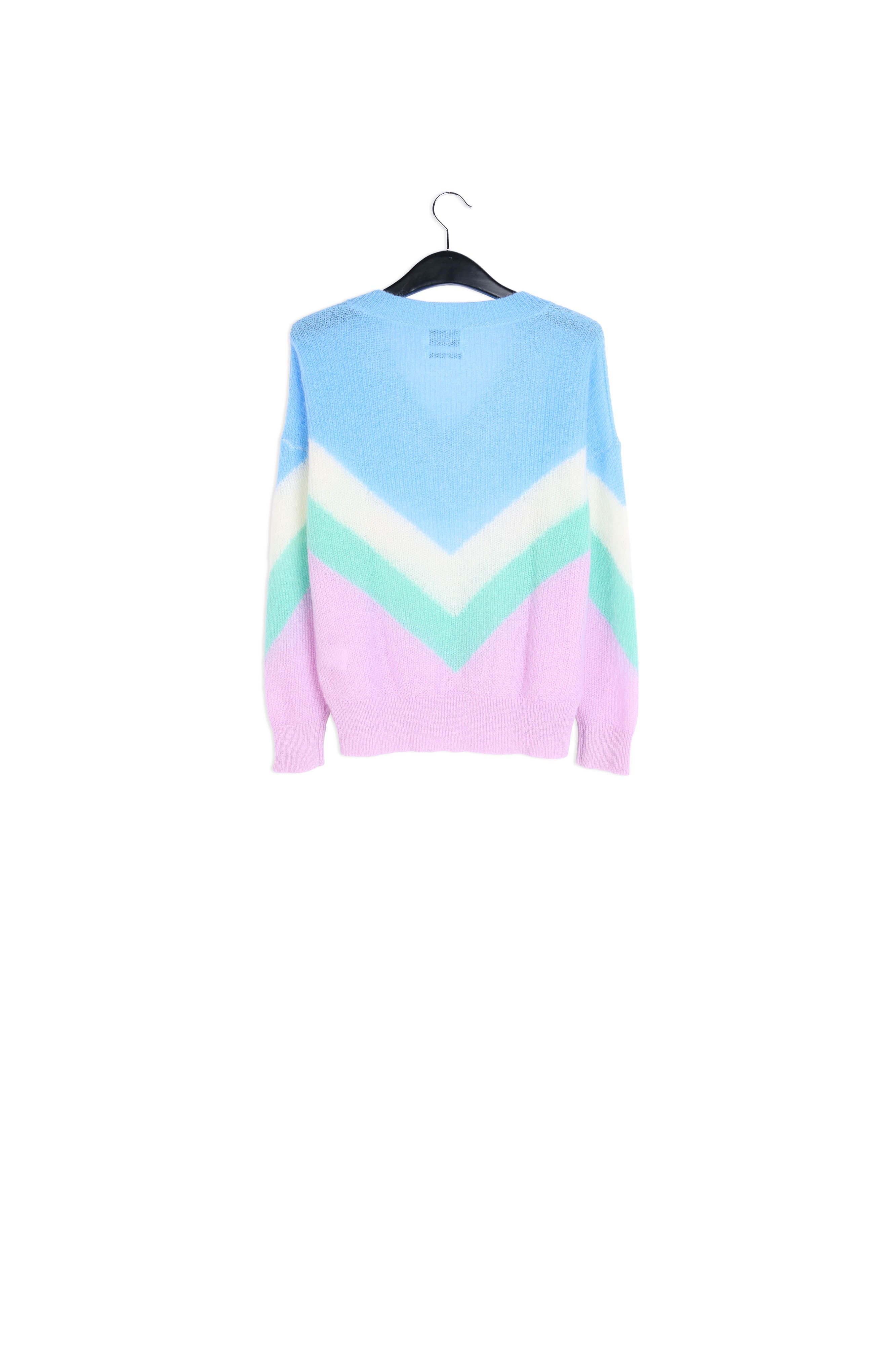 Blue, white and purple v pattern sweater RE—SSENTIEL | Essentiel second hand