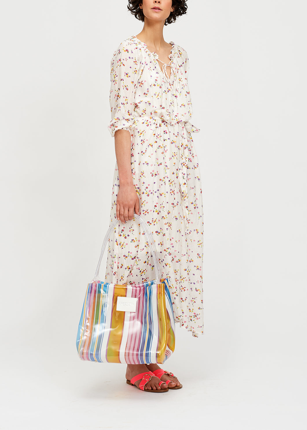 White floral maxi dress RE—SSENTIEL | Essentiel second hand