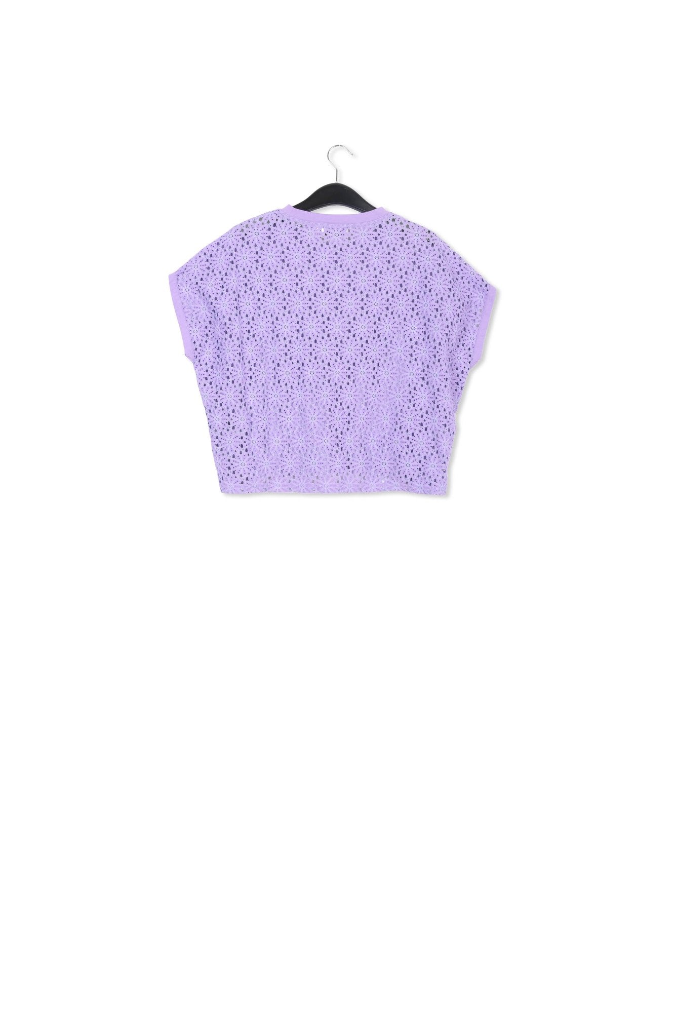 Lilac T-shirt with lace back panel RE—SSENTIEL | Essentiel second hand