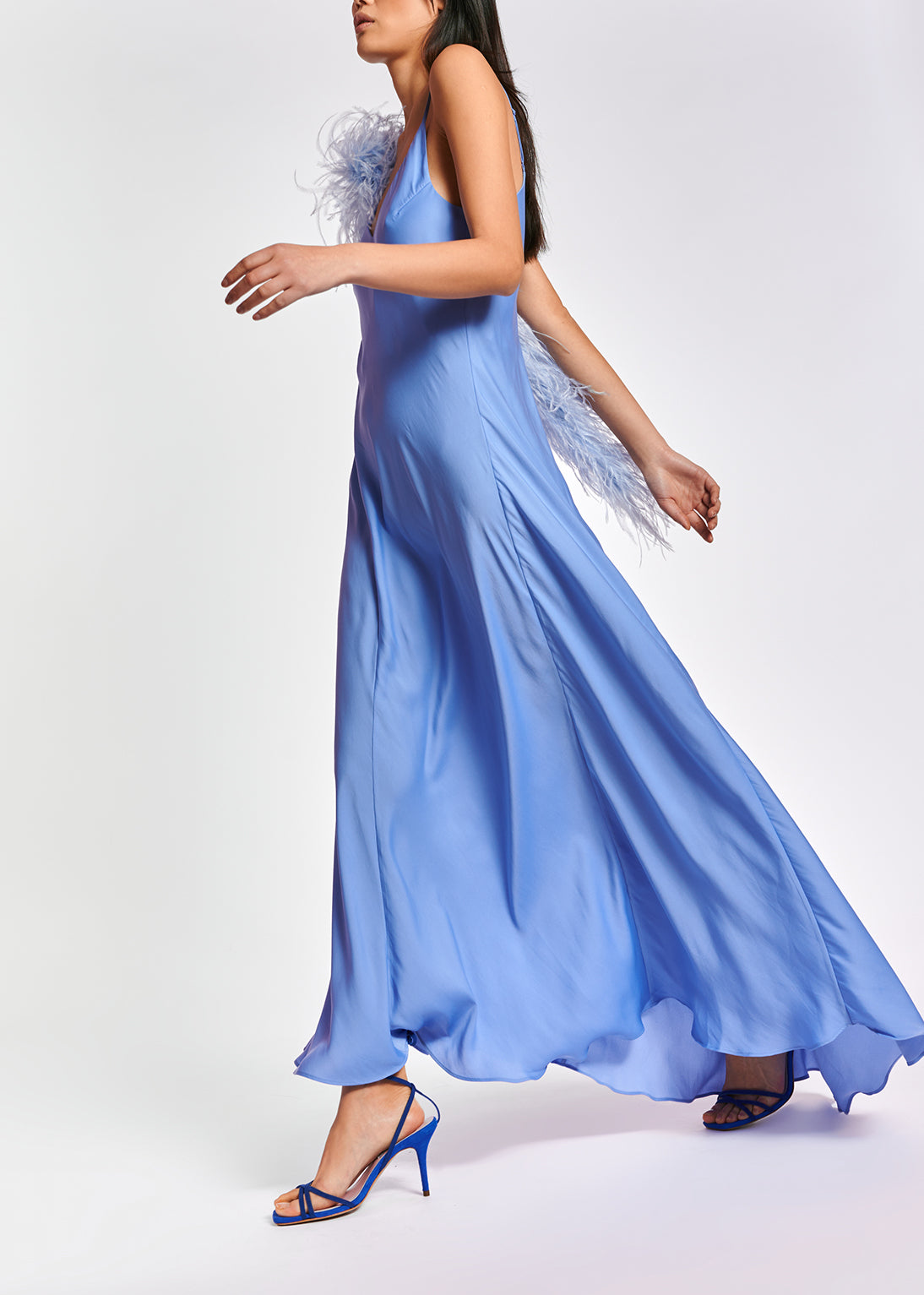 Peach maxi-length slip dress RE—SSENTIEL | Essentiel second hand