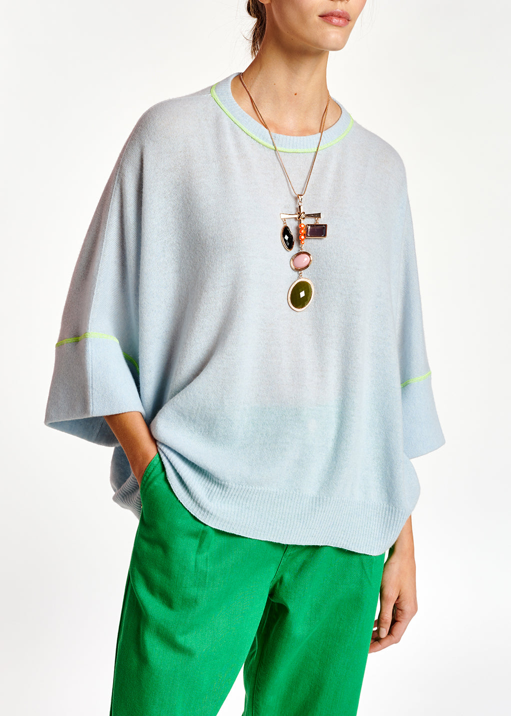 Light blue merino wool and cashmere sweater RE—SSENTIEL | Essentiel second hand