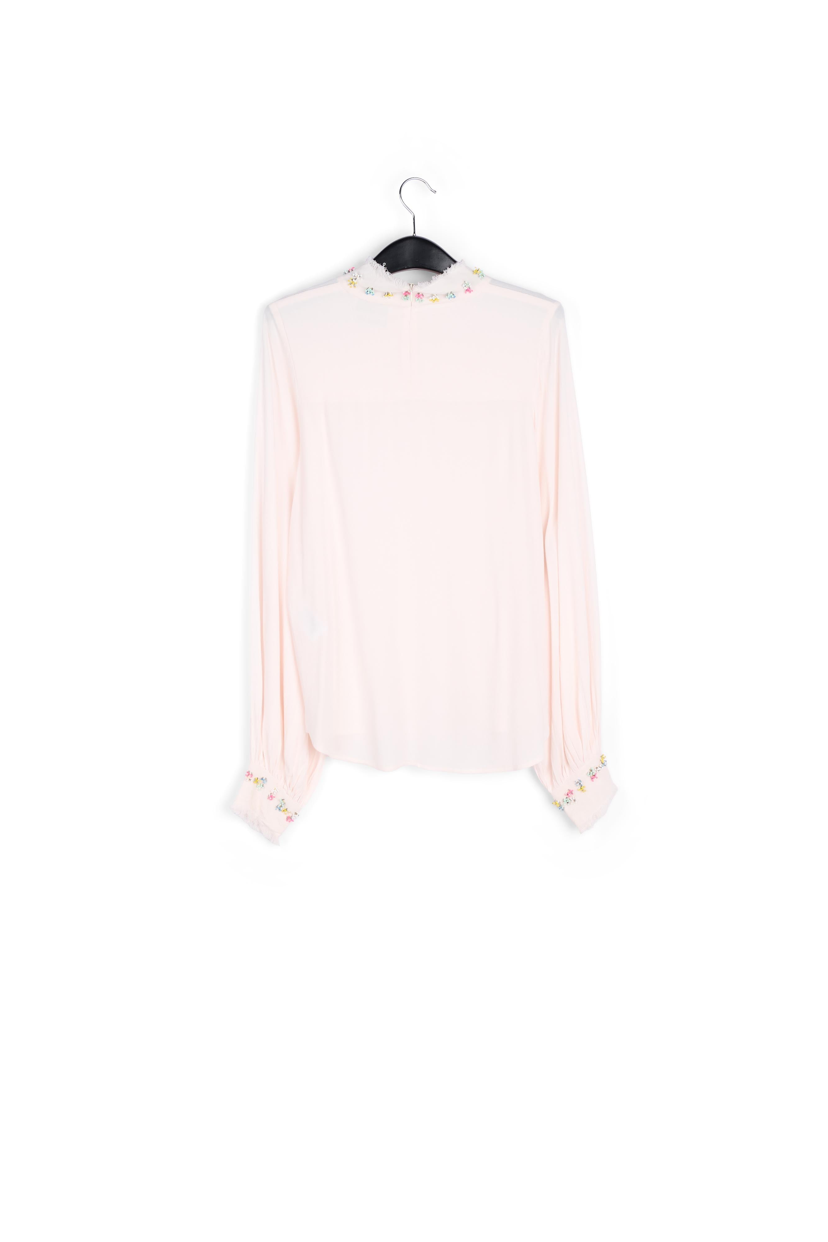 Off-white high neck top with bead embellishments RE—SSENTIEL | Essentiel second hand