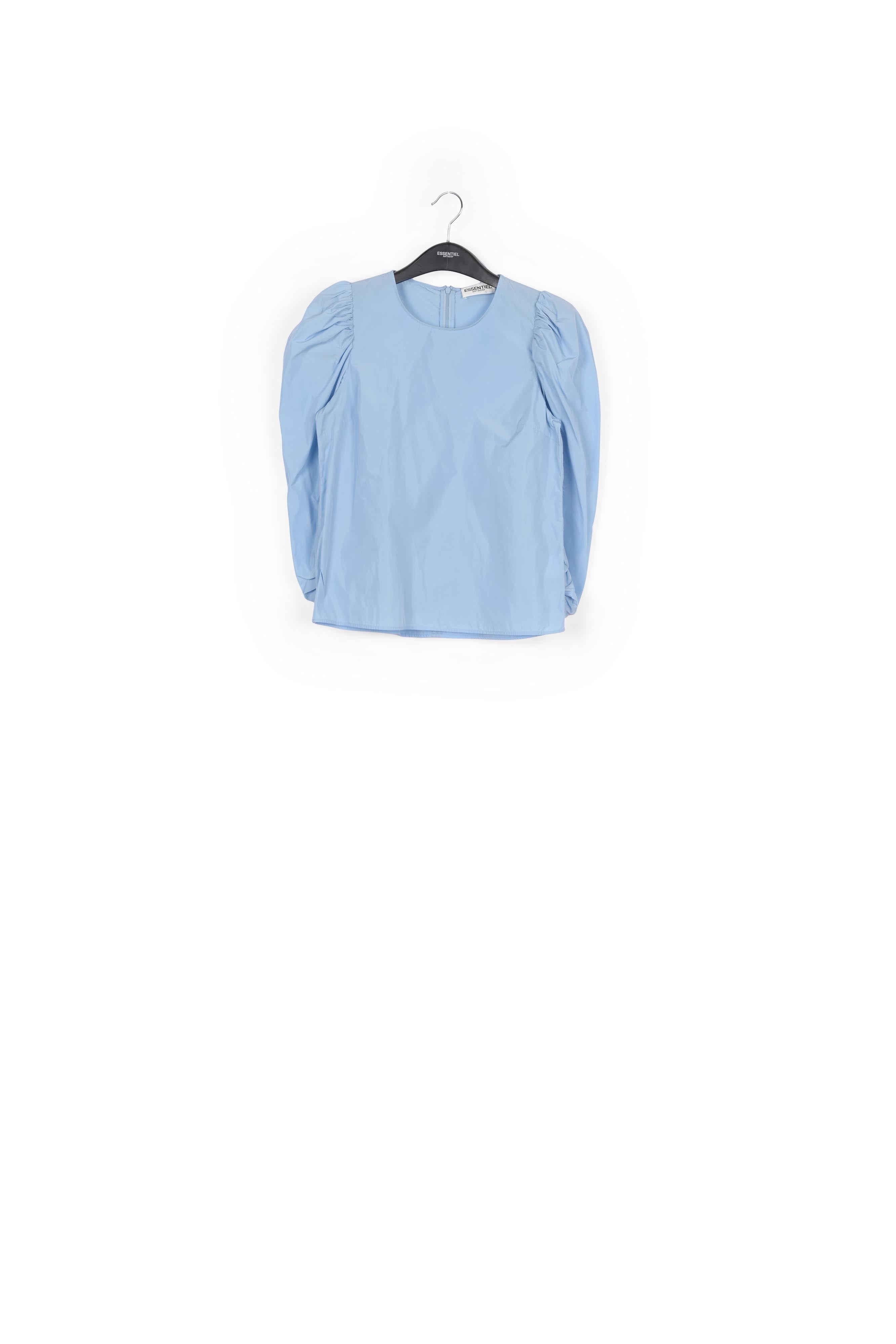Sky blue puffed sleeves top RE—SSENTIEL | Essentiel second hand
