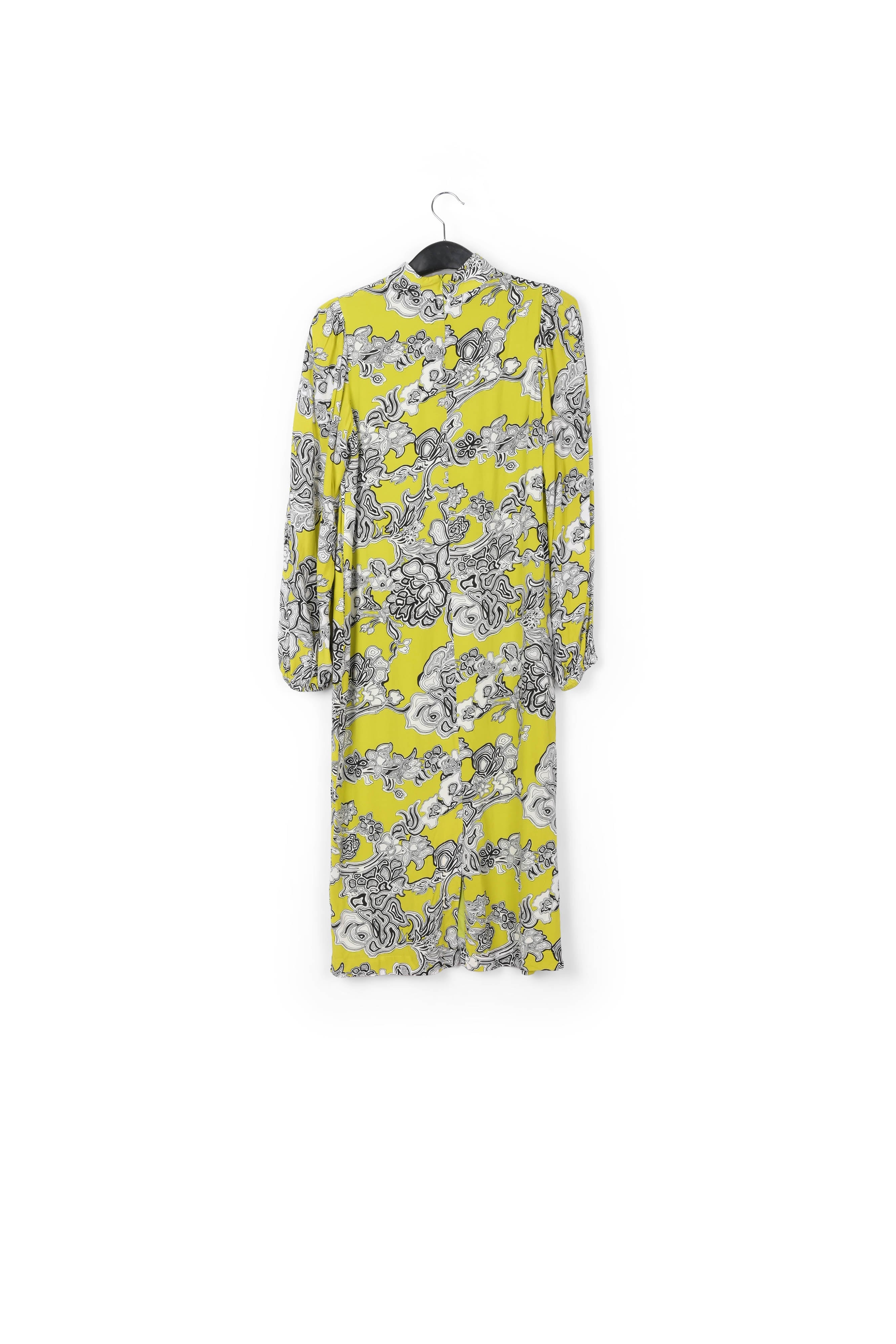 Robe midi vert citron à imprimé fleuri RE—SSENTIEL | Essentiel second hand