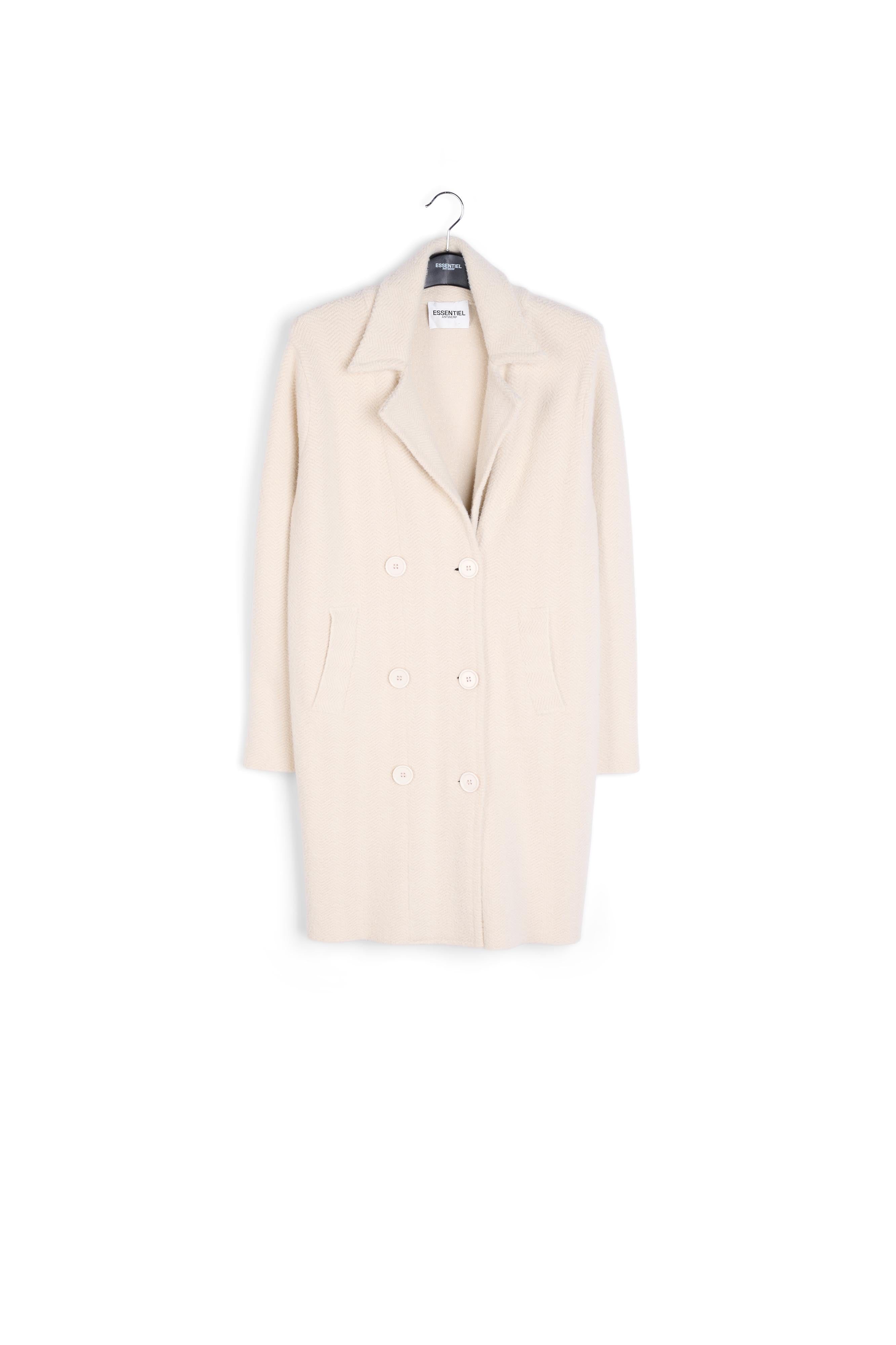 Off-white knitted coat RE—SSENTIEL | Essentiel second hand