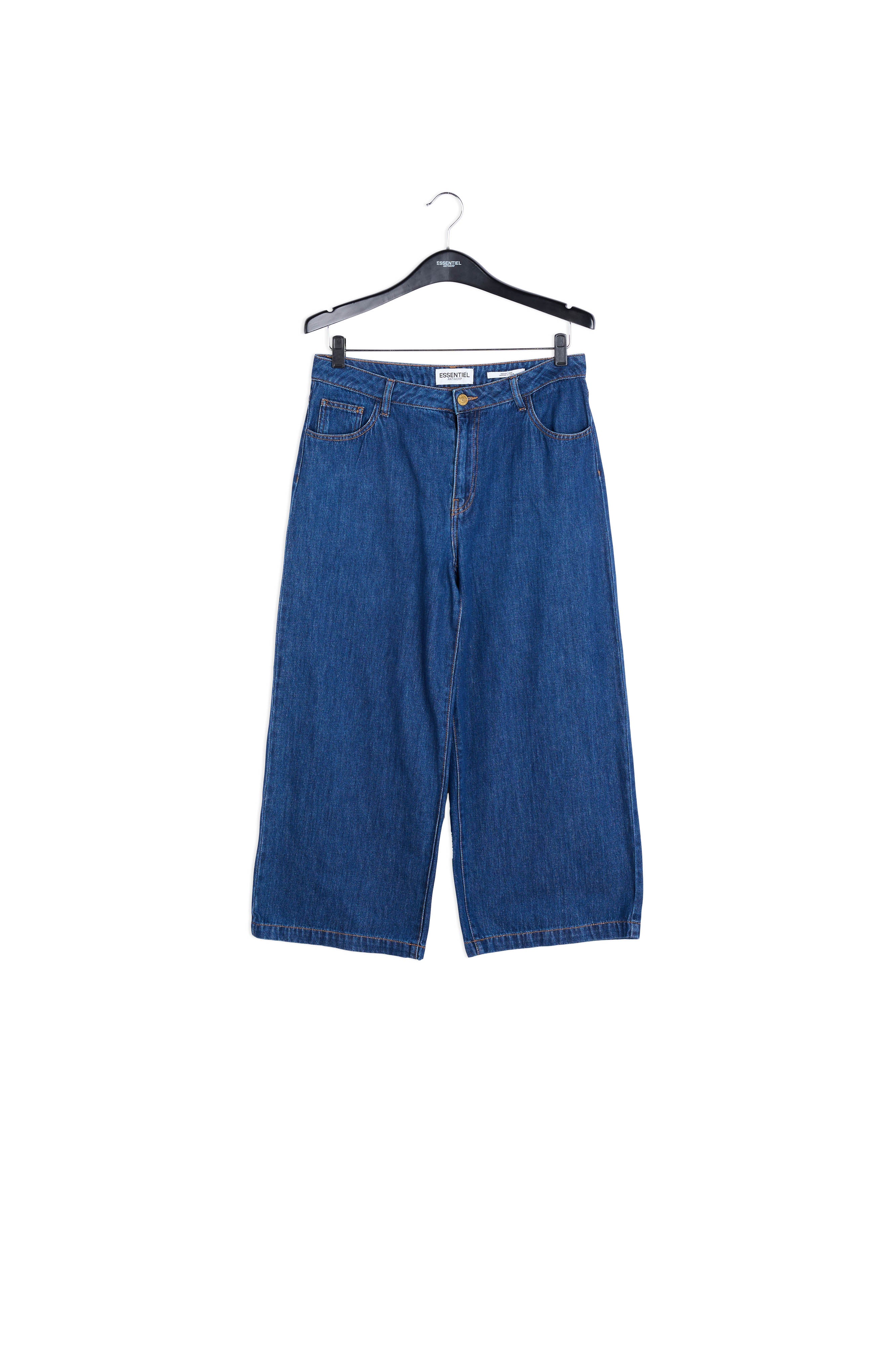 Dark blue cropped wide-leg jeans RE—SSENTIEL | Essentiel second hand