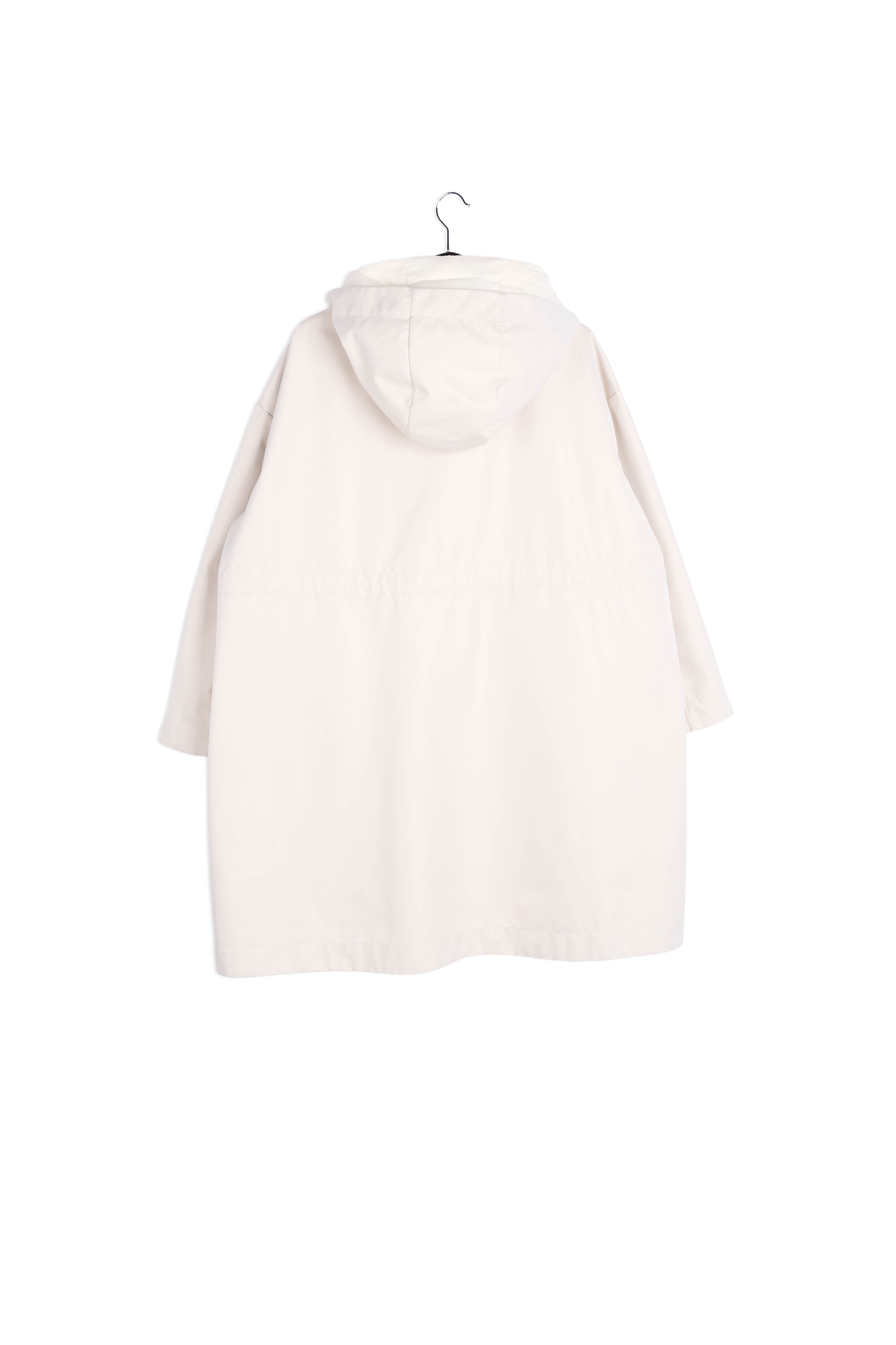 Cream oversized hooded raincoat RE—SSENTIEL | Essentiel second hand