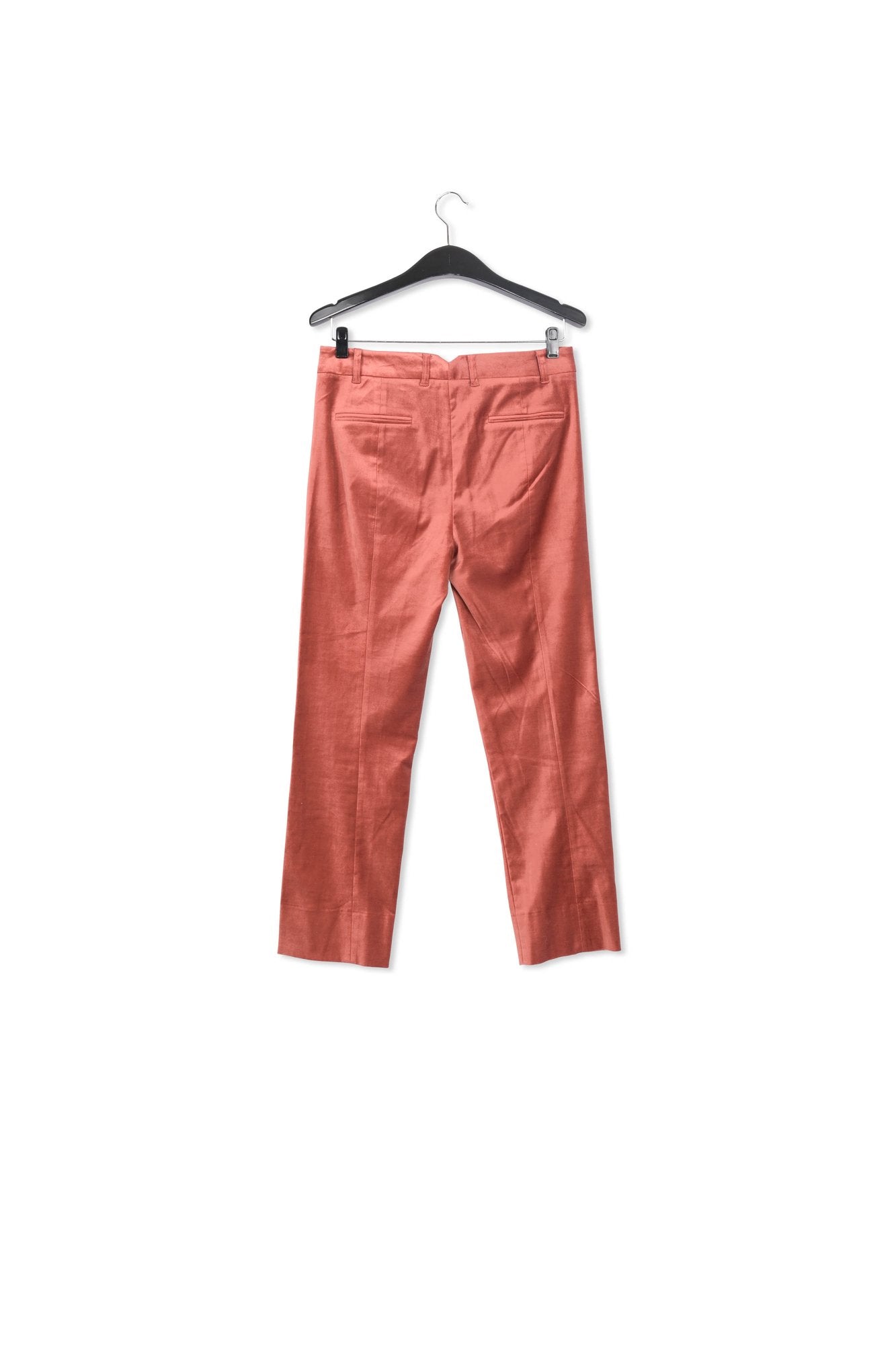 Dark peach tapered-leg velvet pants RE—SSENTIEL | Essentiel second hand