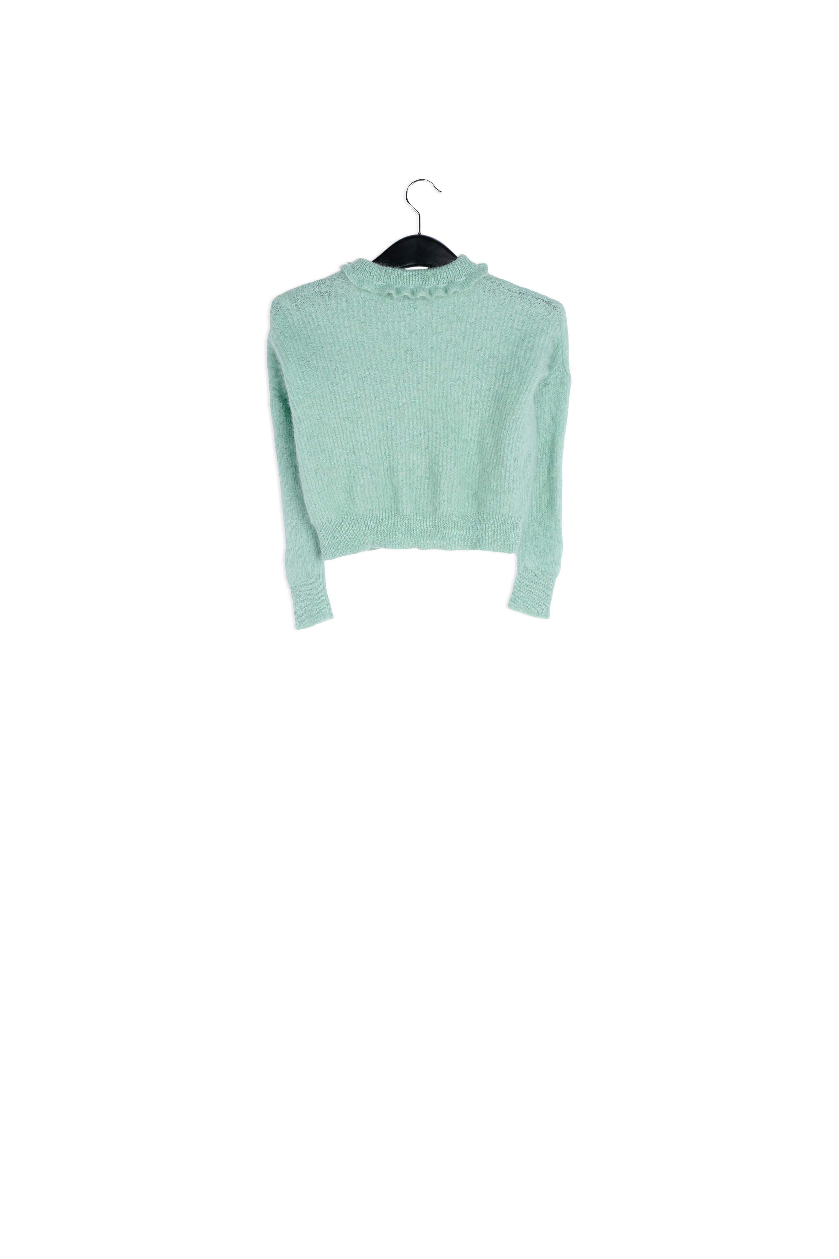 Pull vert menthe avec col haut à ruches RE—SSENTIEL | Essentiel second hand