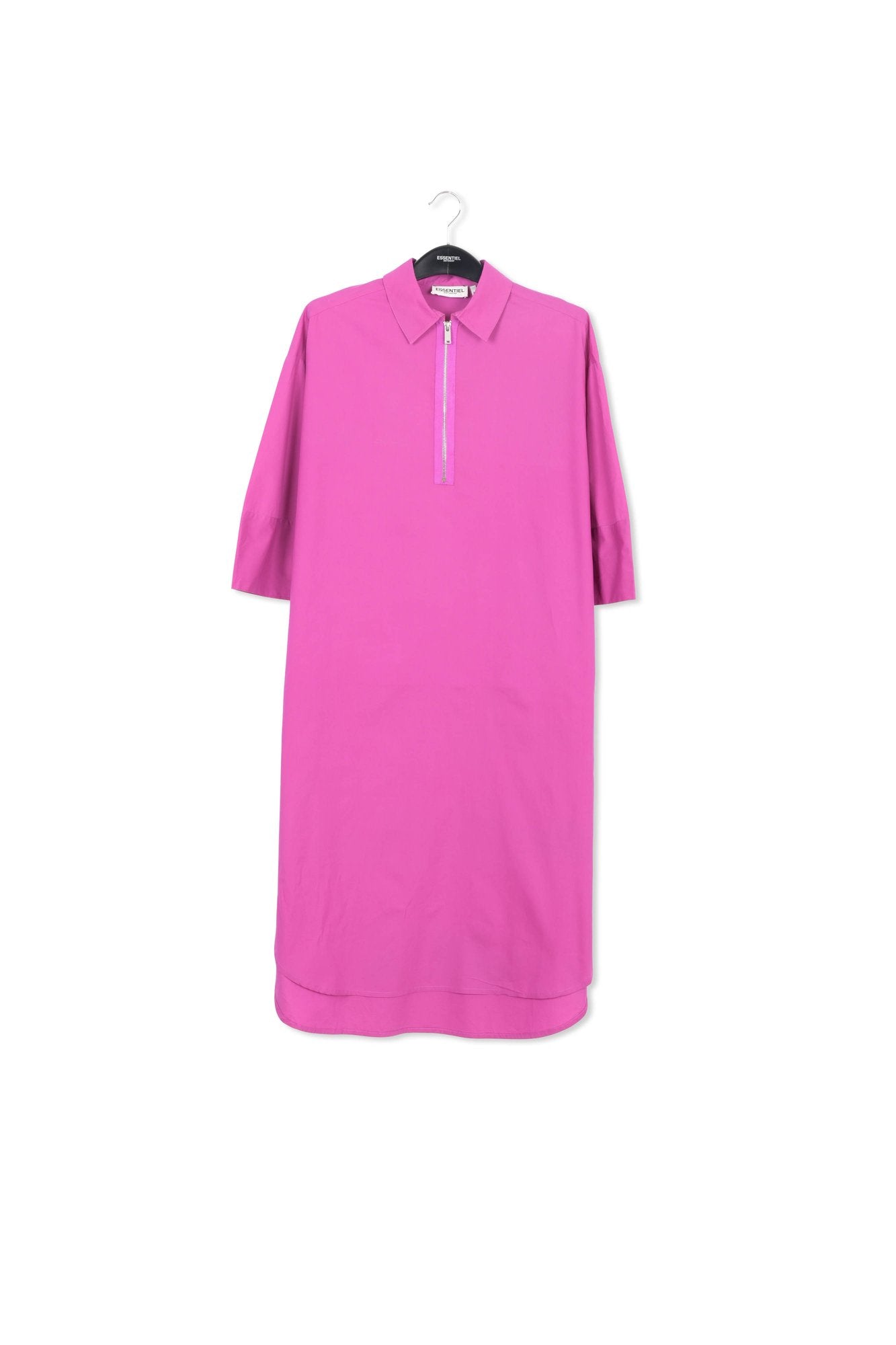 Robe chemise en popeline de coton violet RE—SSENTIEL | Essentiel second hand