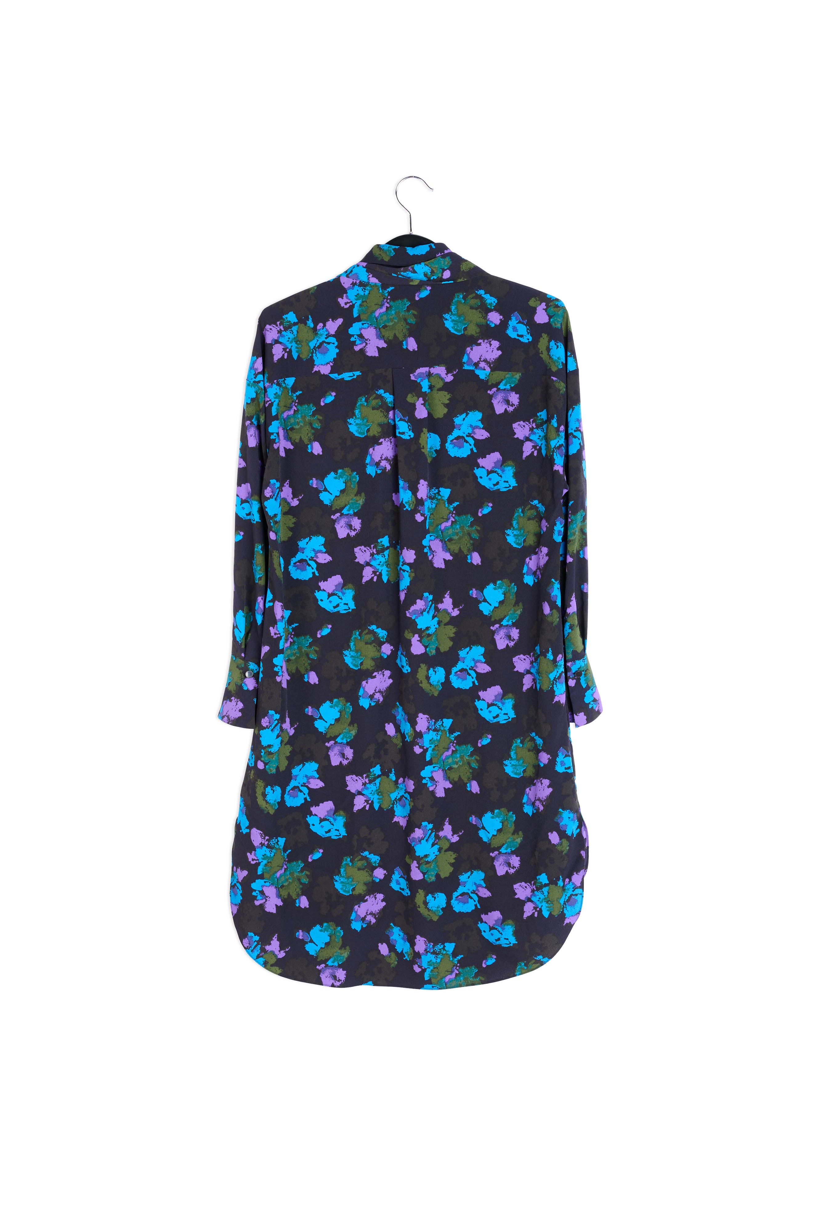 Midi-hemdjurk met zwart en rode bloemenprint RE—SSENTIEL | Essentiel second hand