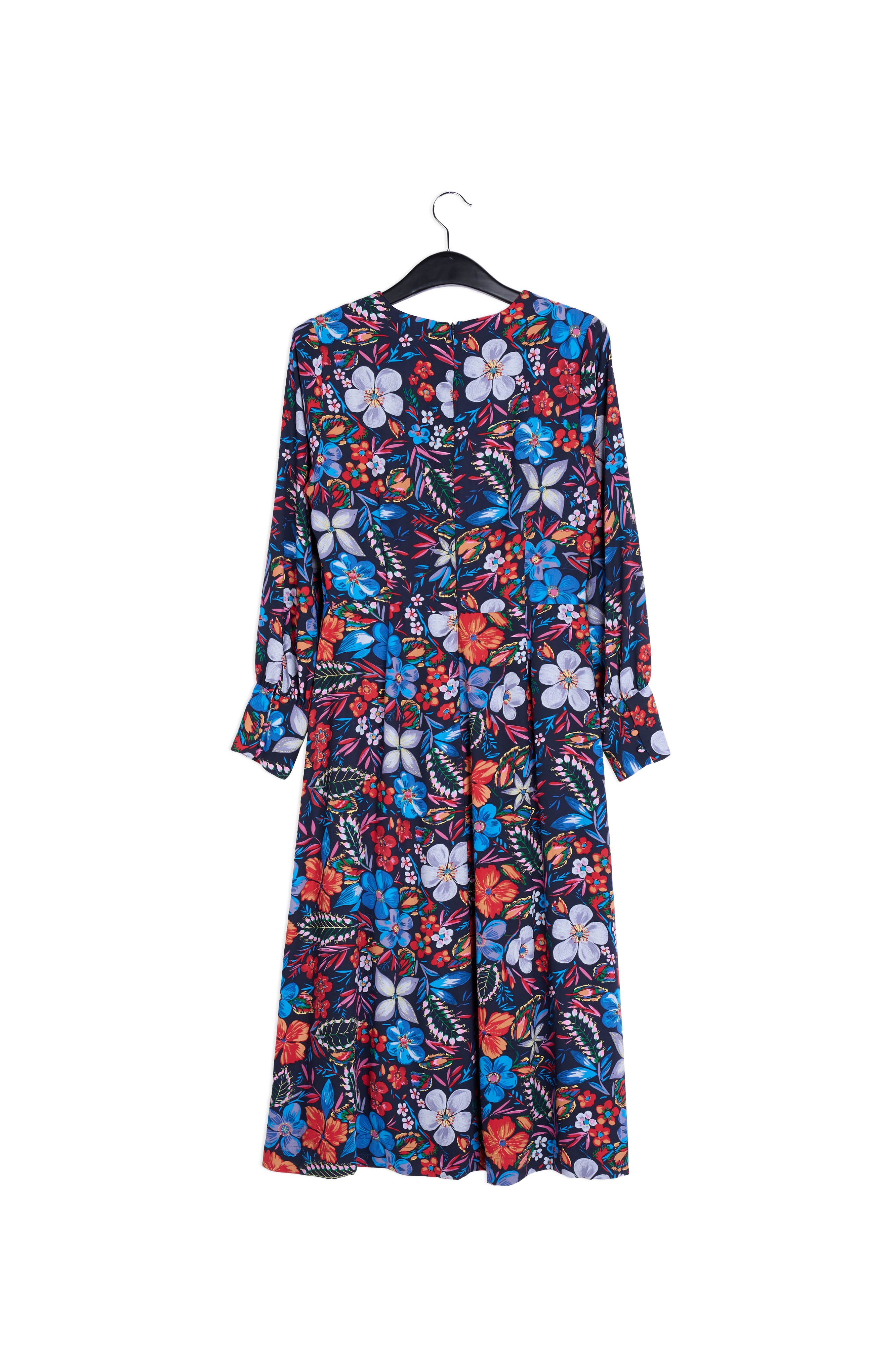 Dark blue floral midi dress RE—SSENTIEL | Essentiel second hand