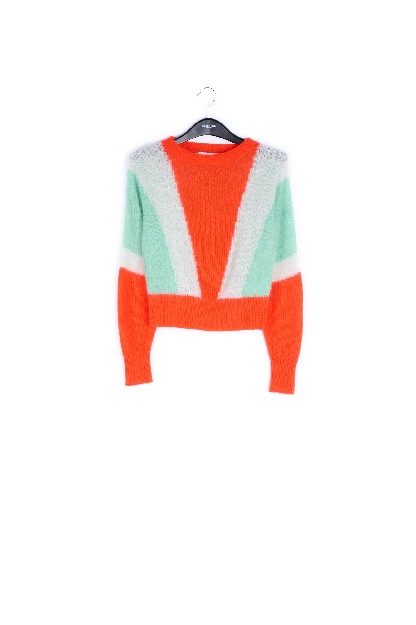 Orange, off-white and mint green mohair-blend sweater RE—SSENTIEL | Essentiel second hand