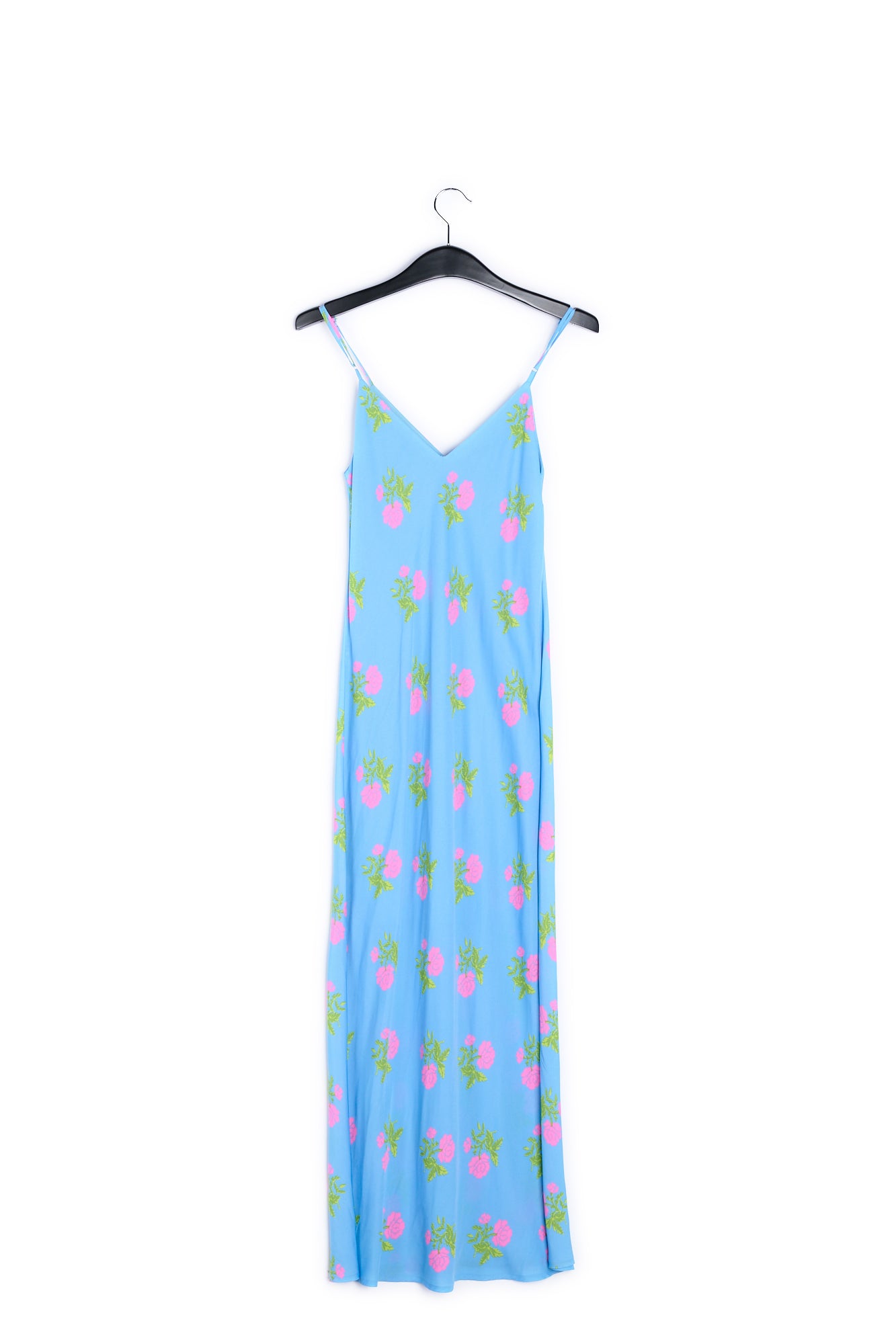 Blue floral print maxi slip dress RE—SSENTIEL | Essentiel second hand