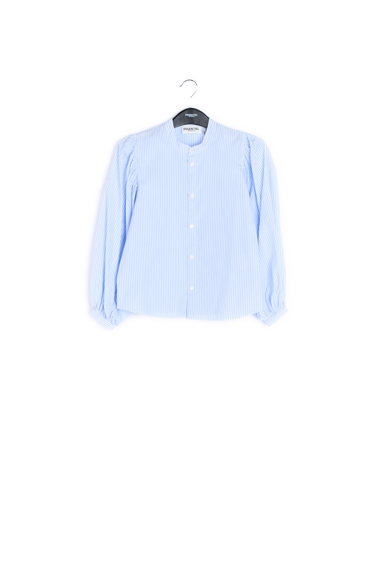 Light blue and off-white striped cotton blouse RE—SSENTIEL | Essentiel second hand