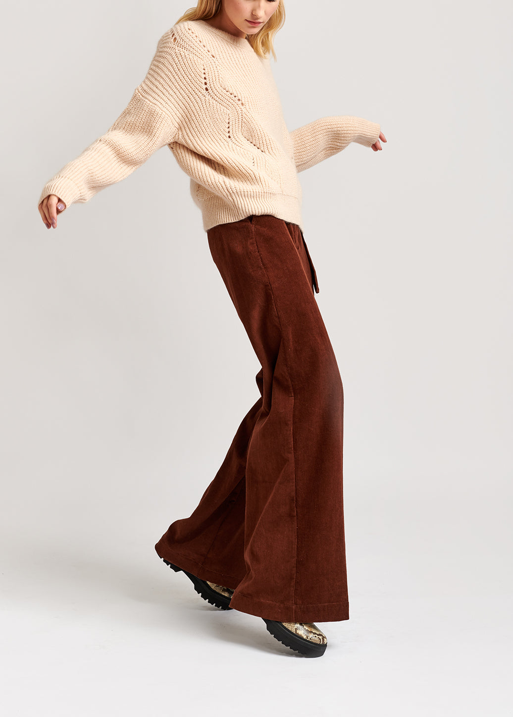 Pull côtelé blanc cassé en mélange de mohair RE—SSENTIEL | Essentiel second hand