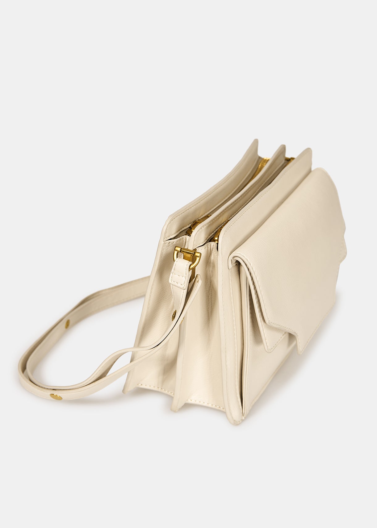Ecru faux leather shoulder bag RE—SSENTIEL | Essentiel second hand