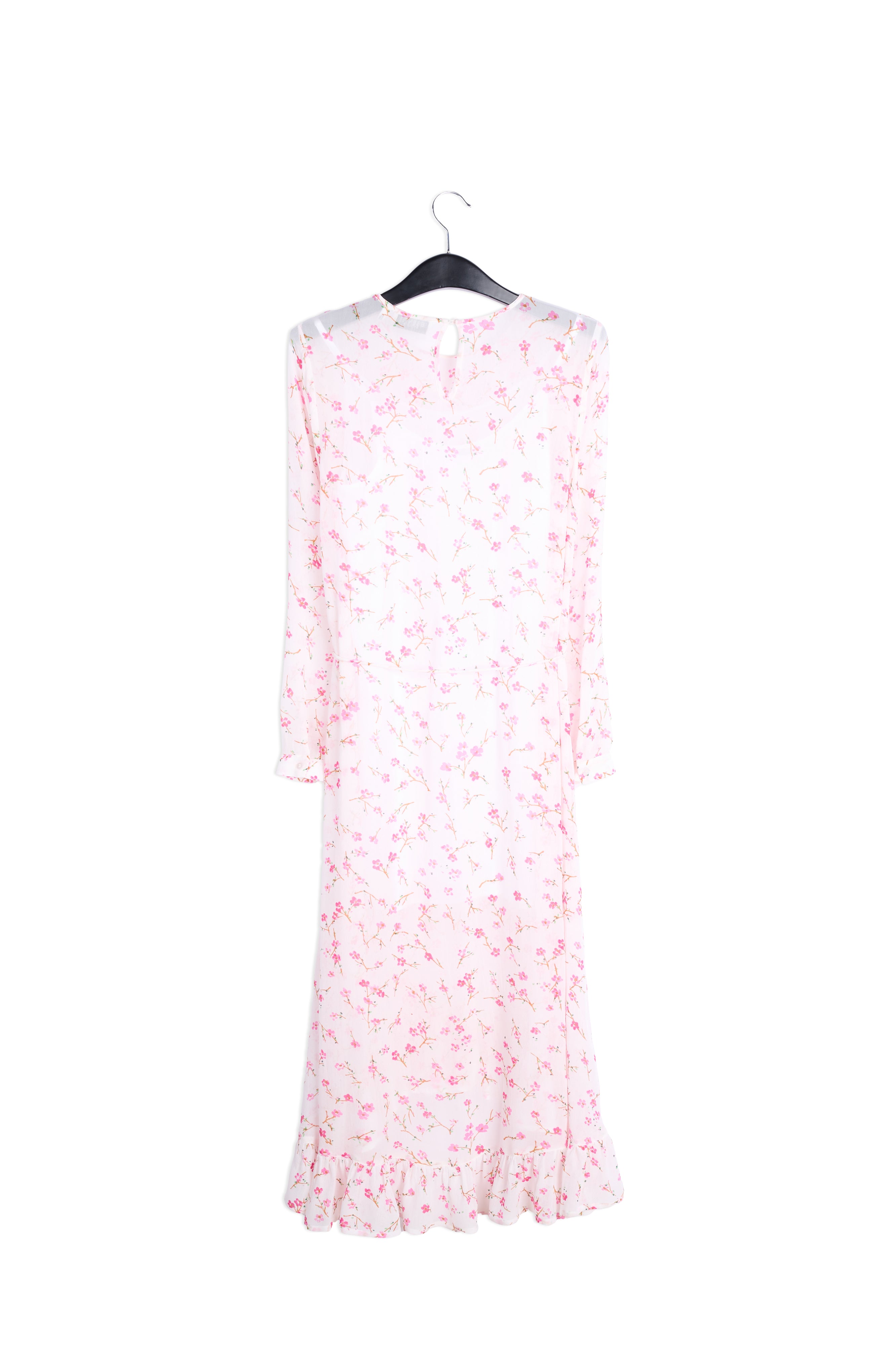 Robe a mi-longue à fleurs sur fond blanc cassé RE—SSENTIEL | Essentiel second hand