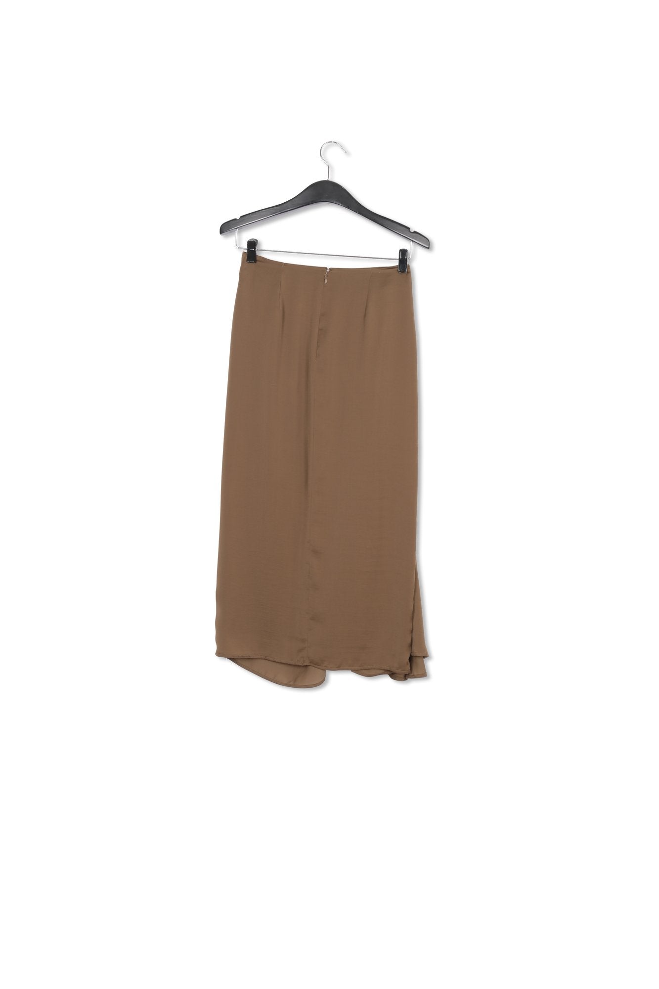 Khaki and black draped midi skirt RE—SSENTIEL | Essentiel second hand