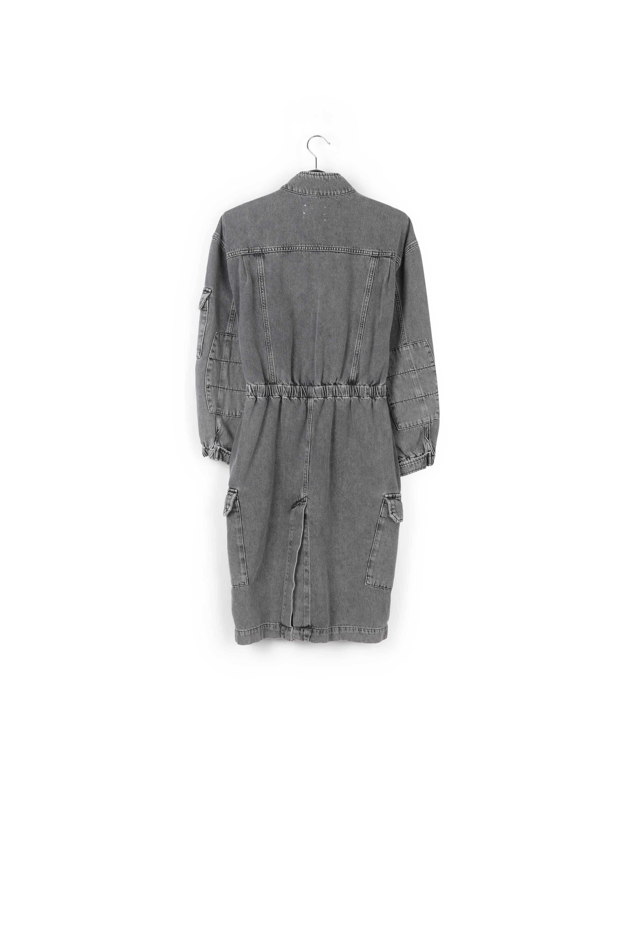 Grey denim knee-length dress RE—SSENTIEL | Essentiel second hand