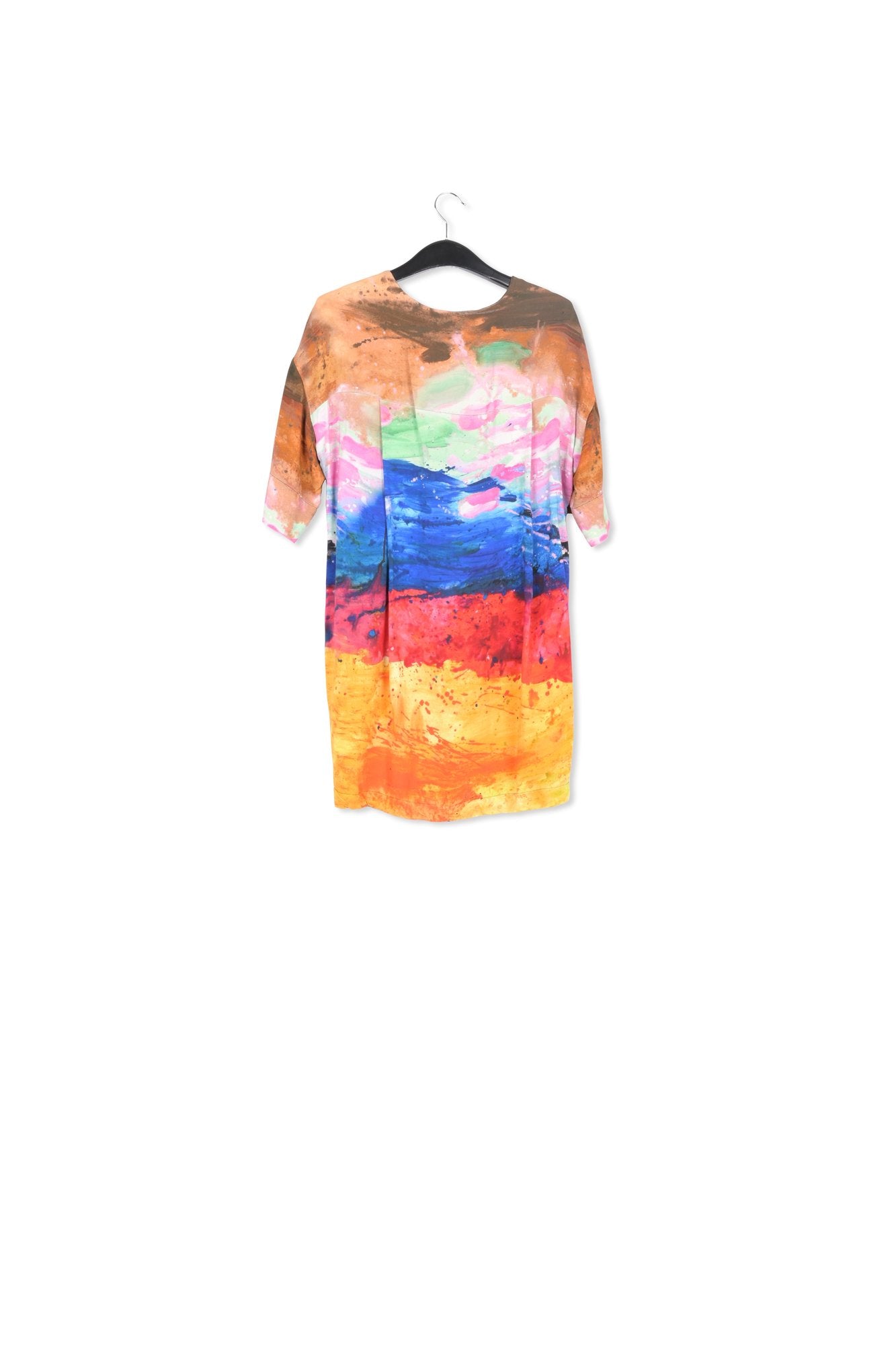 Multicolor paint brush print mini dress RE—SSENTIEL | Essentiel second hand