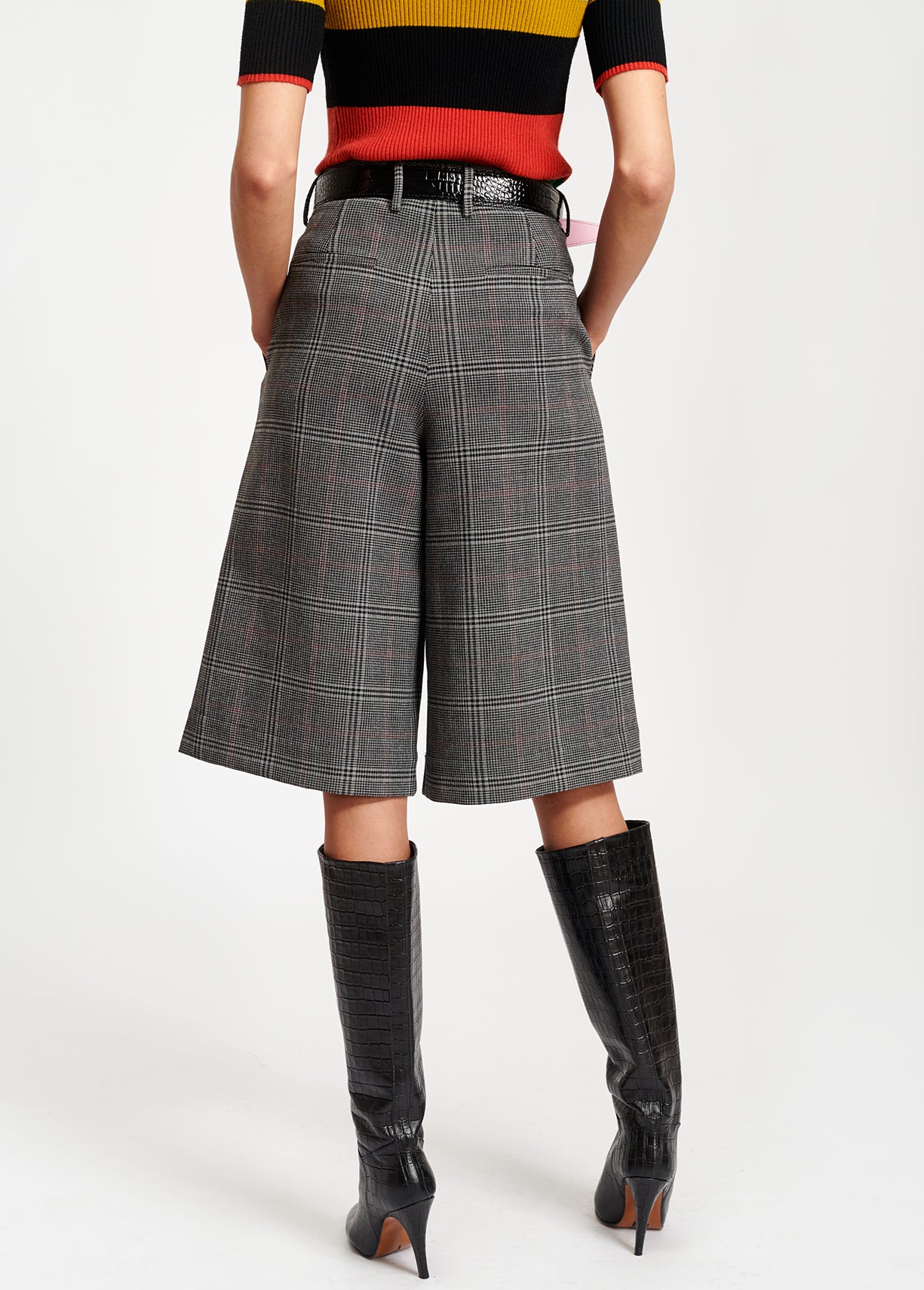 Short long gris à carreaux RE—SSENTIEL | Essentiel second hand