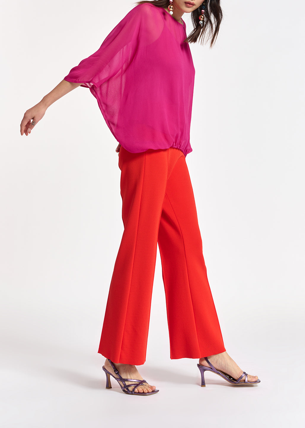 Pink voluminous sheer top RE—SSENTIEL | Essentiel second hand