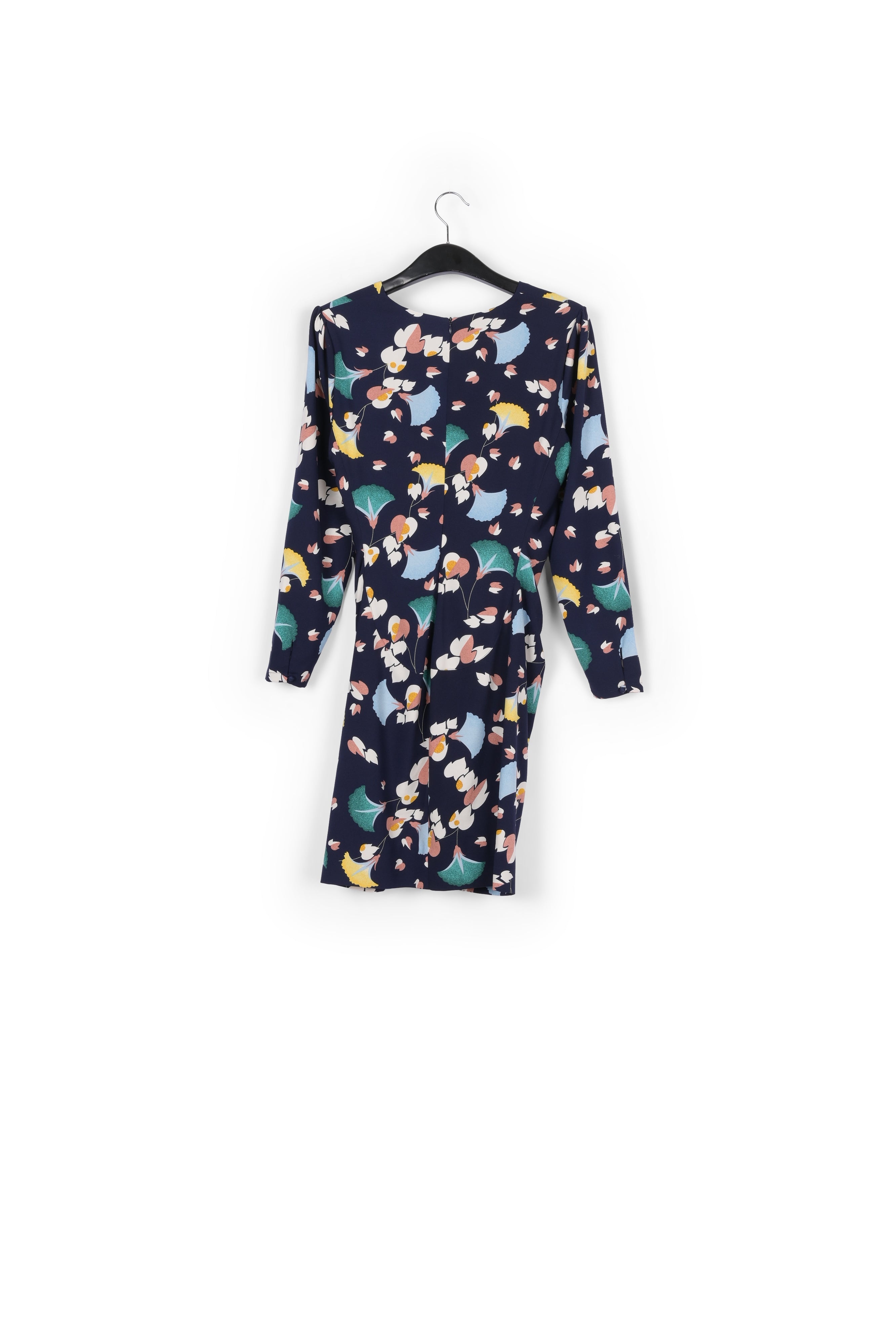 Black mini dress with flower print RE—SSENTIEL | Essentiel second hand