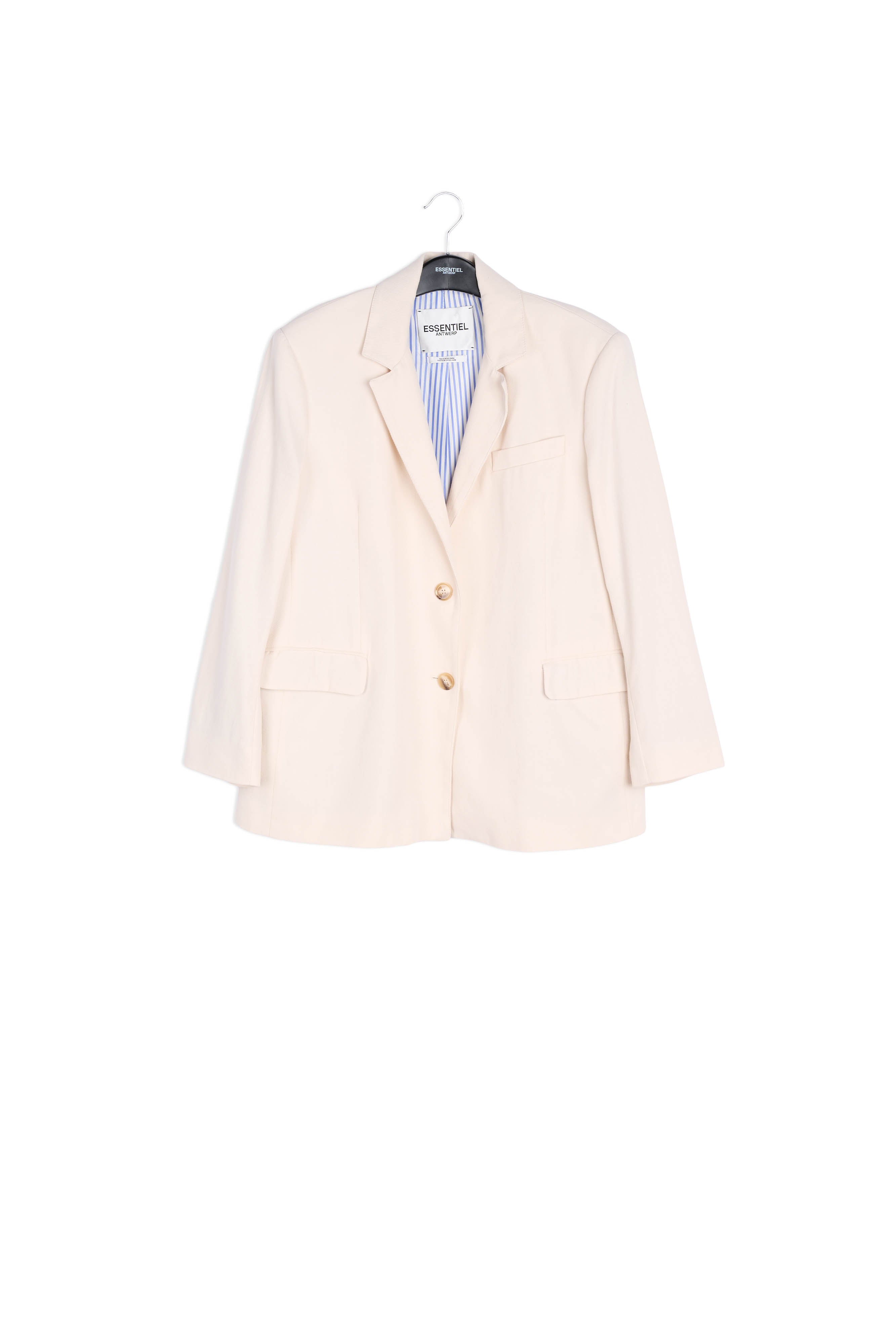 Ecru oversized cotton blazer RE—SSENTIEL | Essentiel second hand