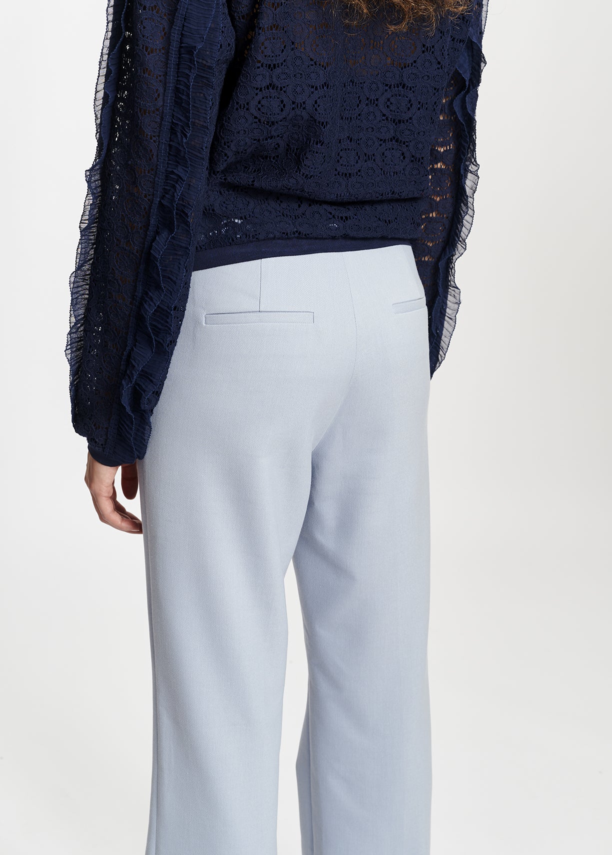 Light blue classic trousers RE—SSENTIEL | Essentiel second hand