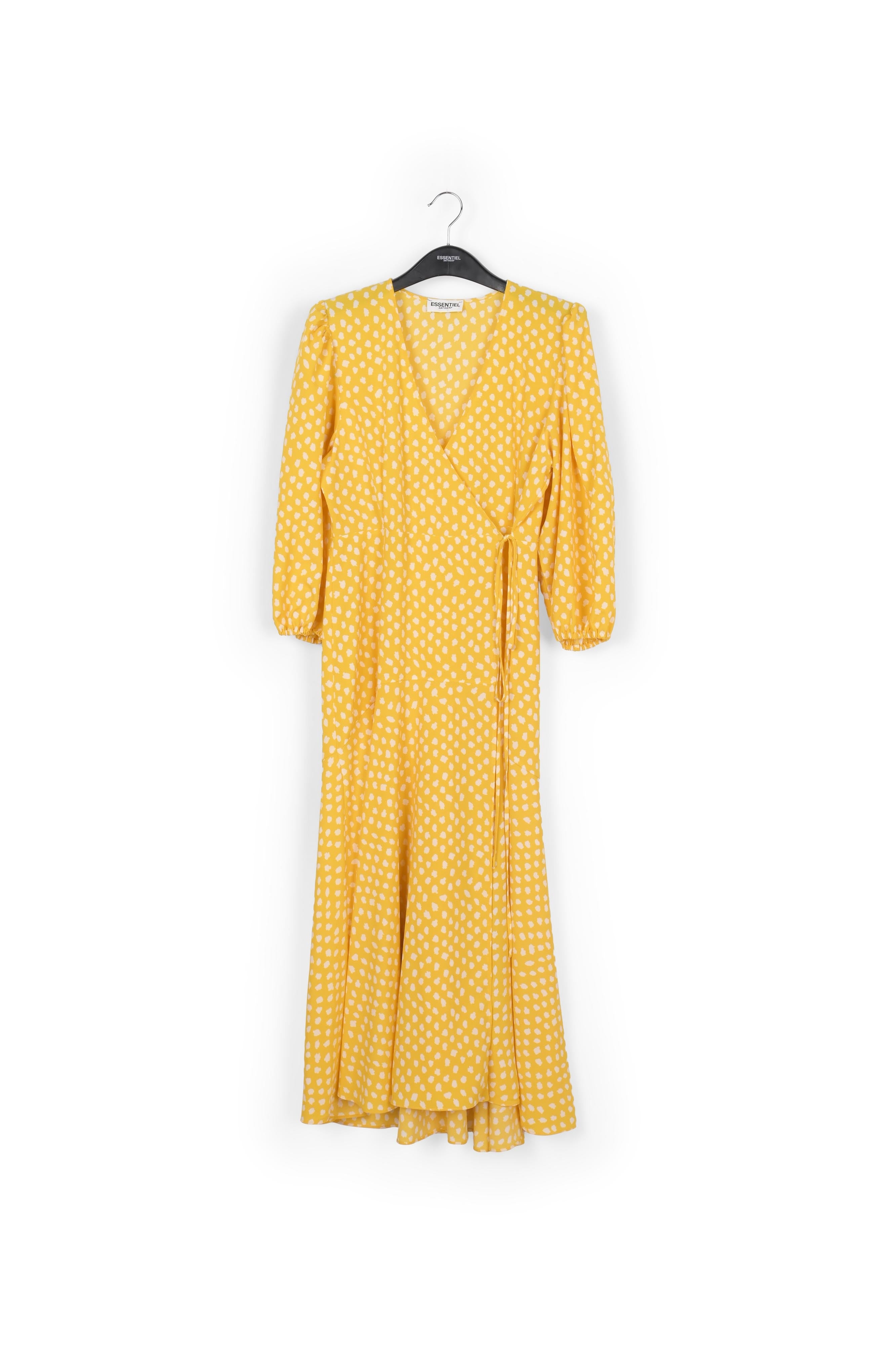 Yellow polka dot wrap maxi dress RE—SSENTIEL | Essentiel second hand
