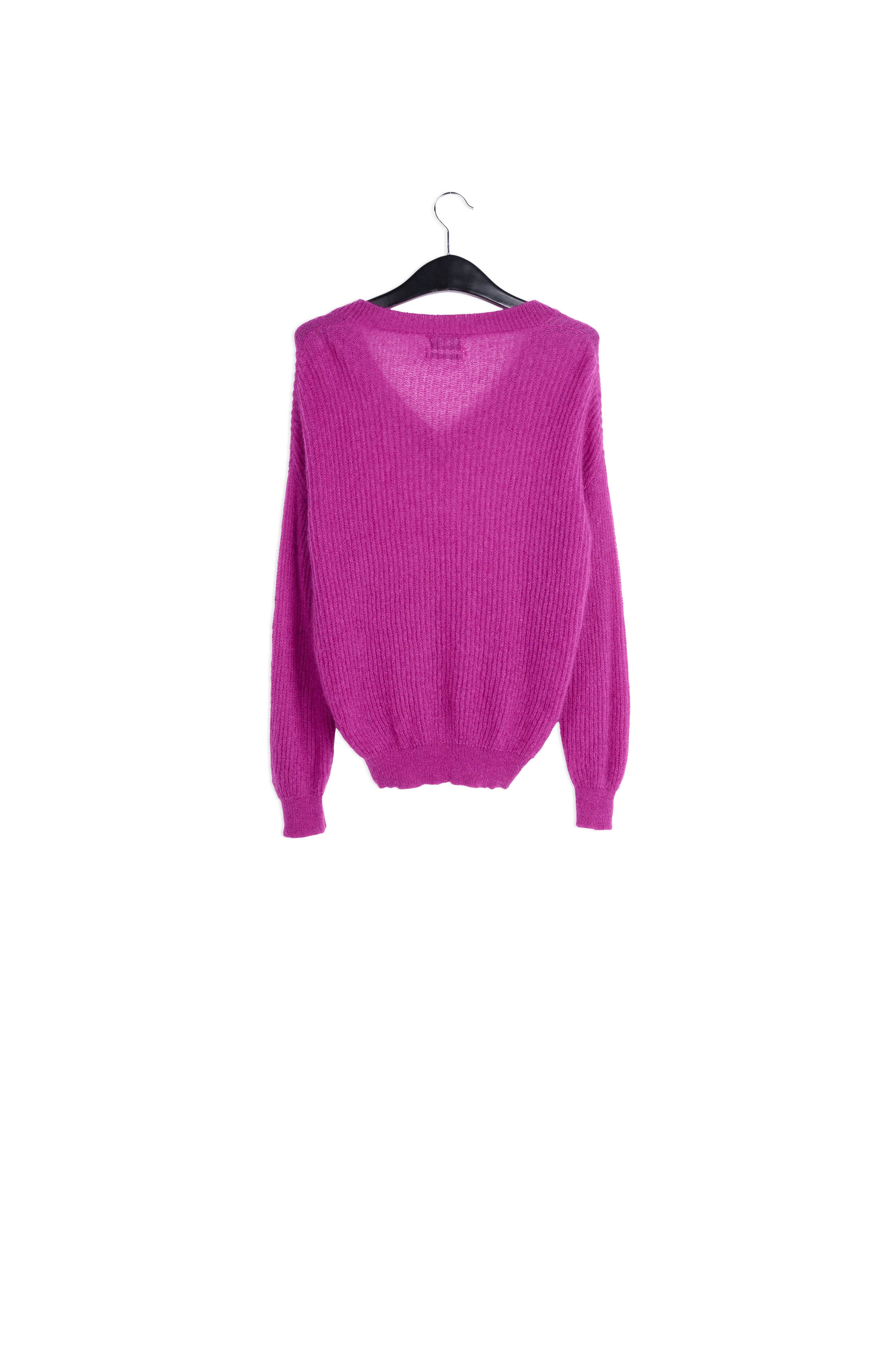 Purple mohair blend v-neck sweater RE—SSENTIEL | Essentiel second hand