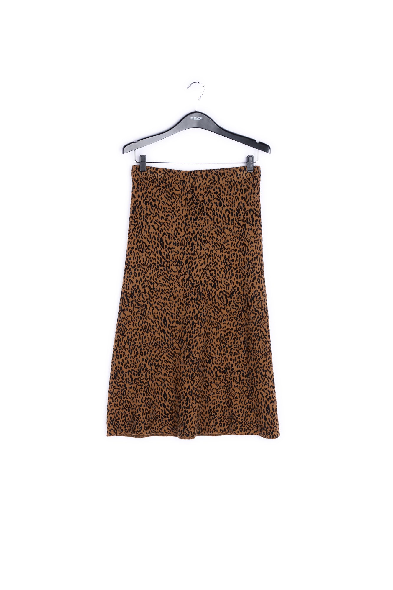 Leopard-print knitted midi skirt RE—SSENTIEL | Essentiel second hand