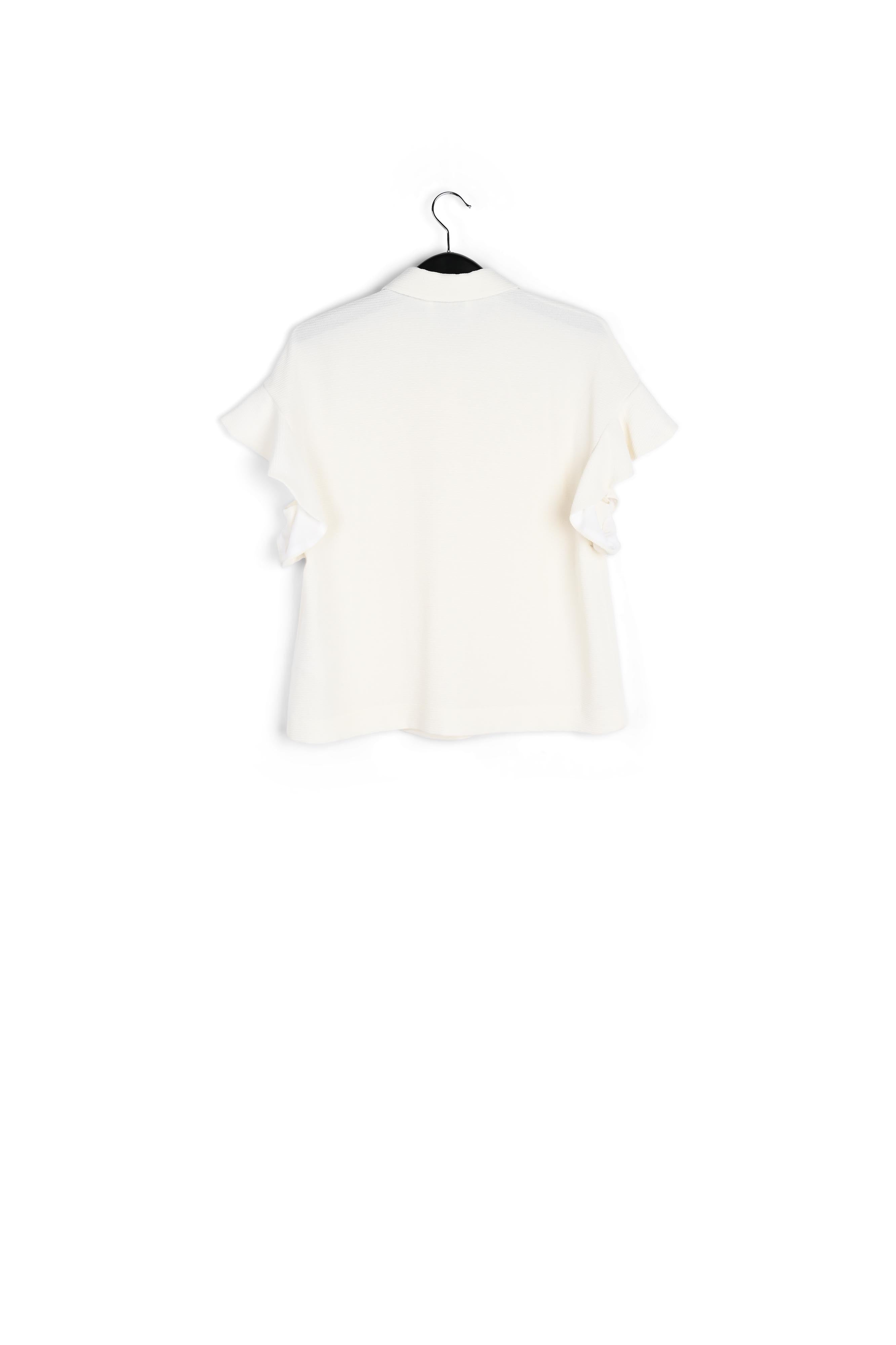 Blue floral short sleeve top with ruffles RE—SSENTIEL | Essentiel second hand