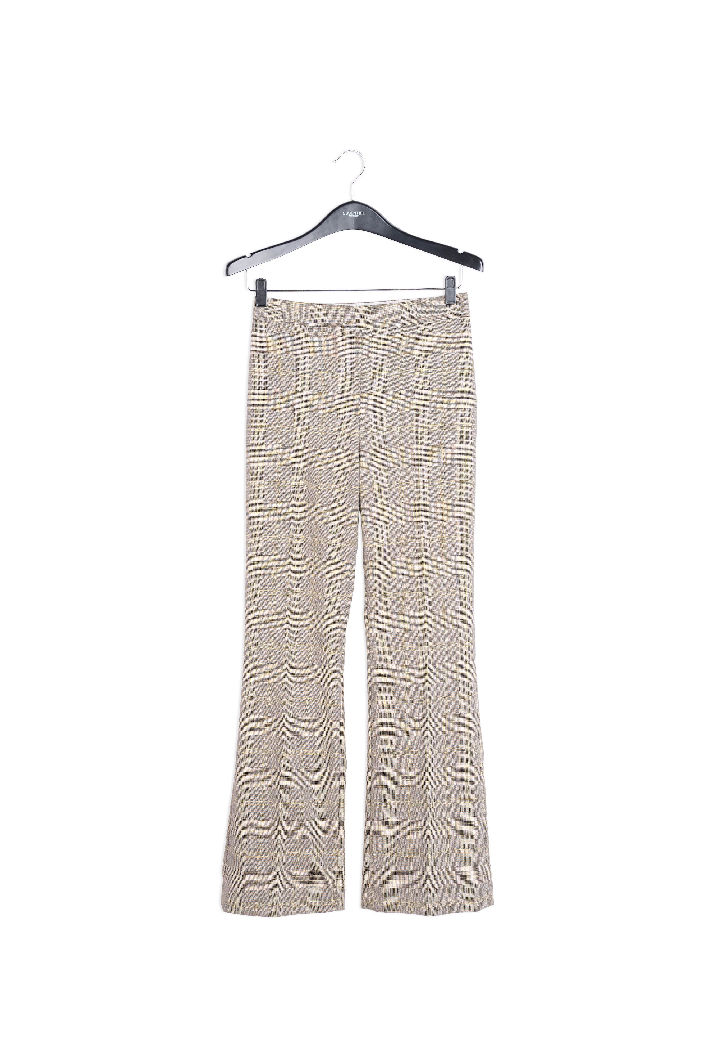 Pantalon classique beige à carreaux RE—SSENTIEL | Essentiel second hand