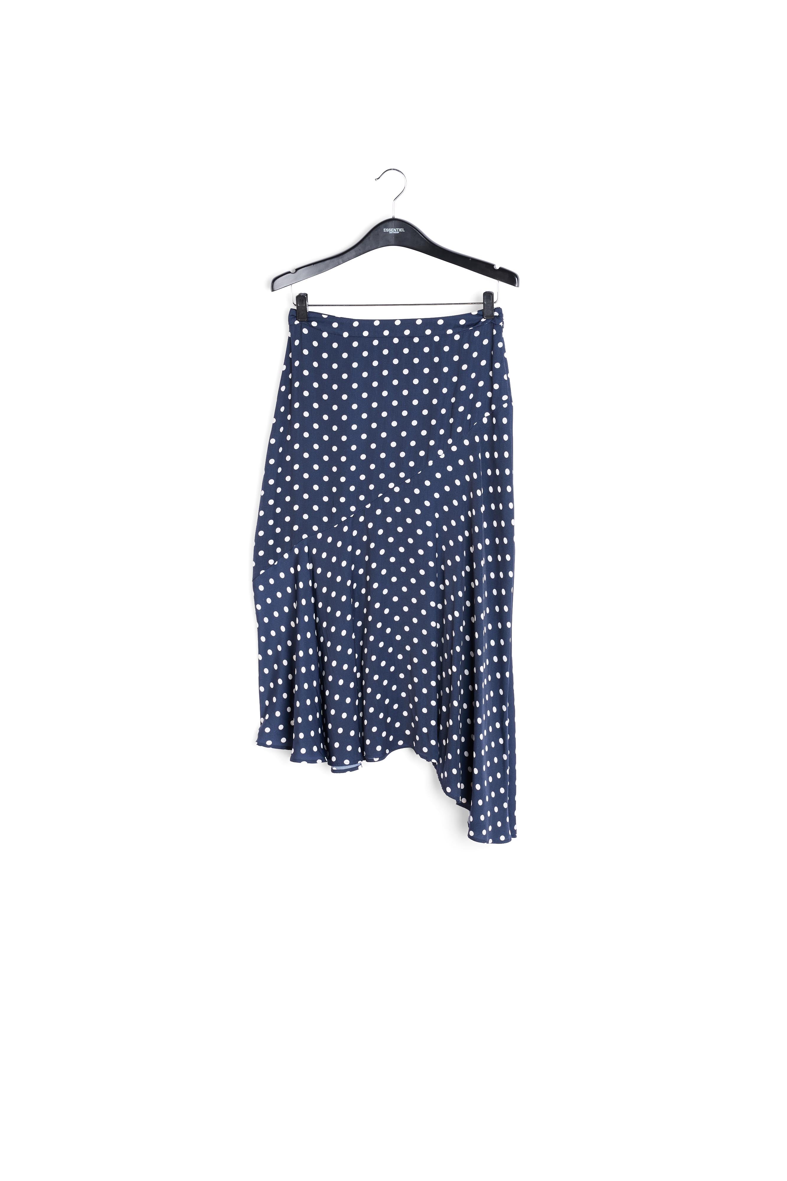Dark blue polka dot midi skirt RE—SSENTIEL | Essentiel second hand